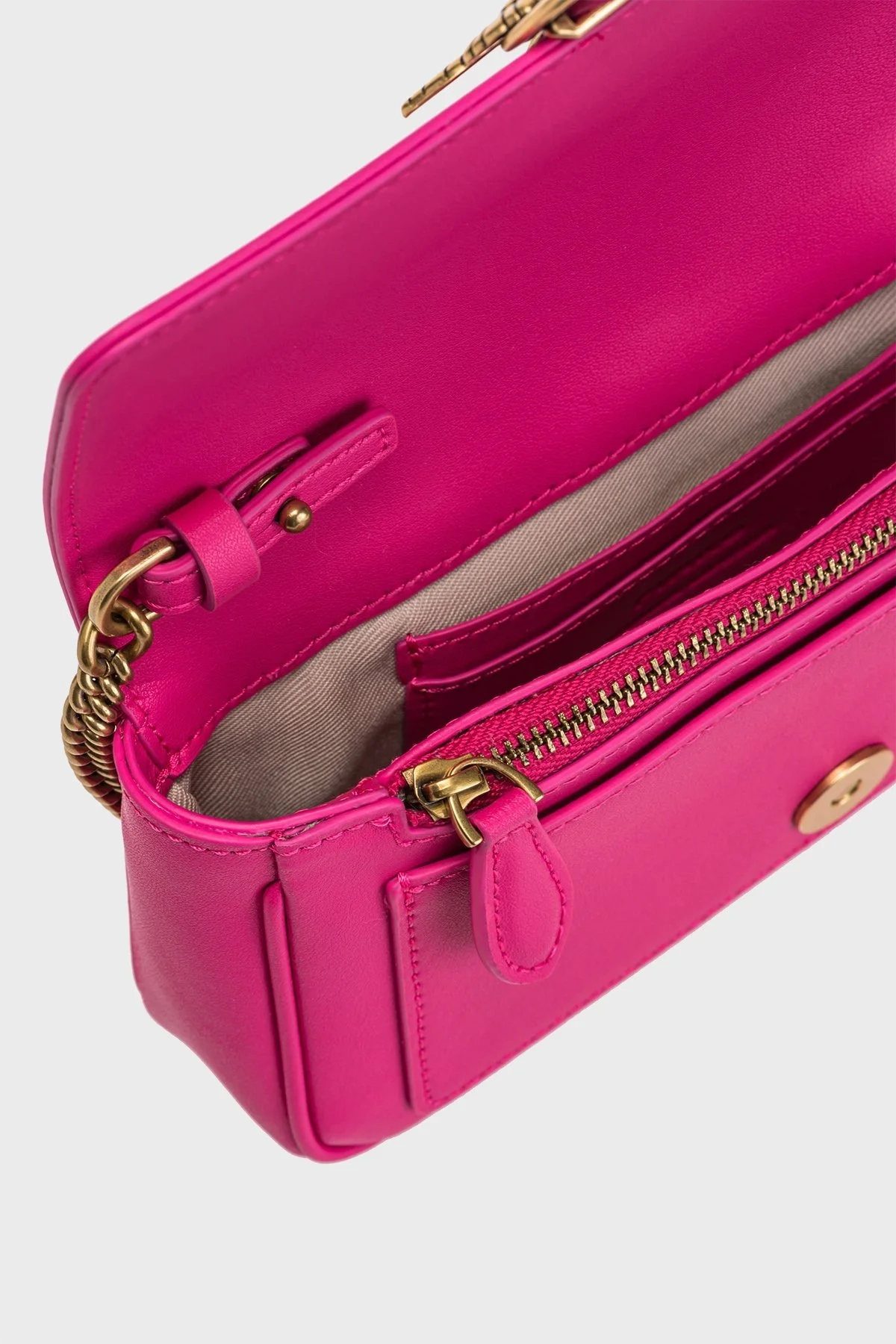 Pinko Logolu Zincir Askılı Bayan Çanta 100061 A0F1 N17Q FUŞYA - 3