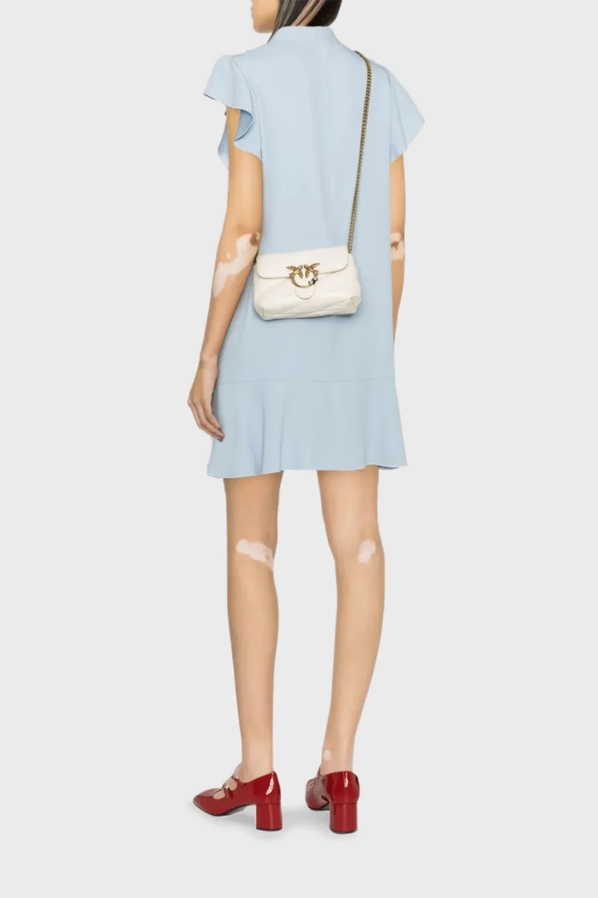 Pinko Logolu Zincir Askılı Deri Bayan Çanta 100040 A0OL Z14Q BEYAZ - 2