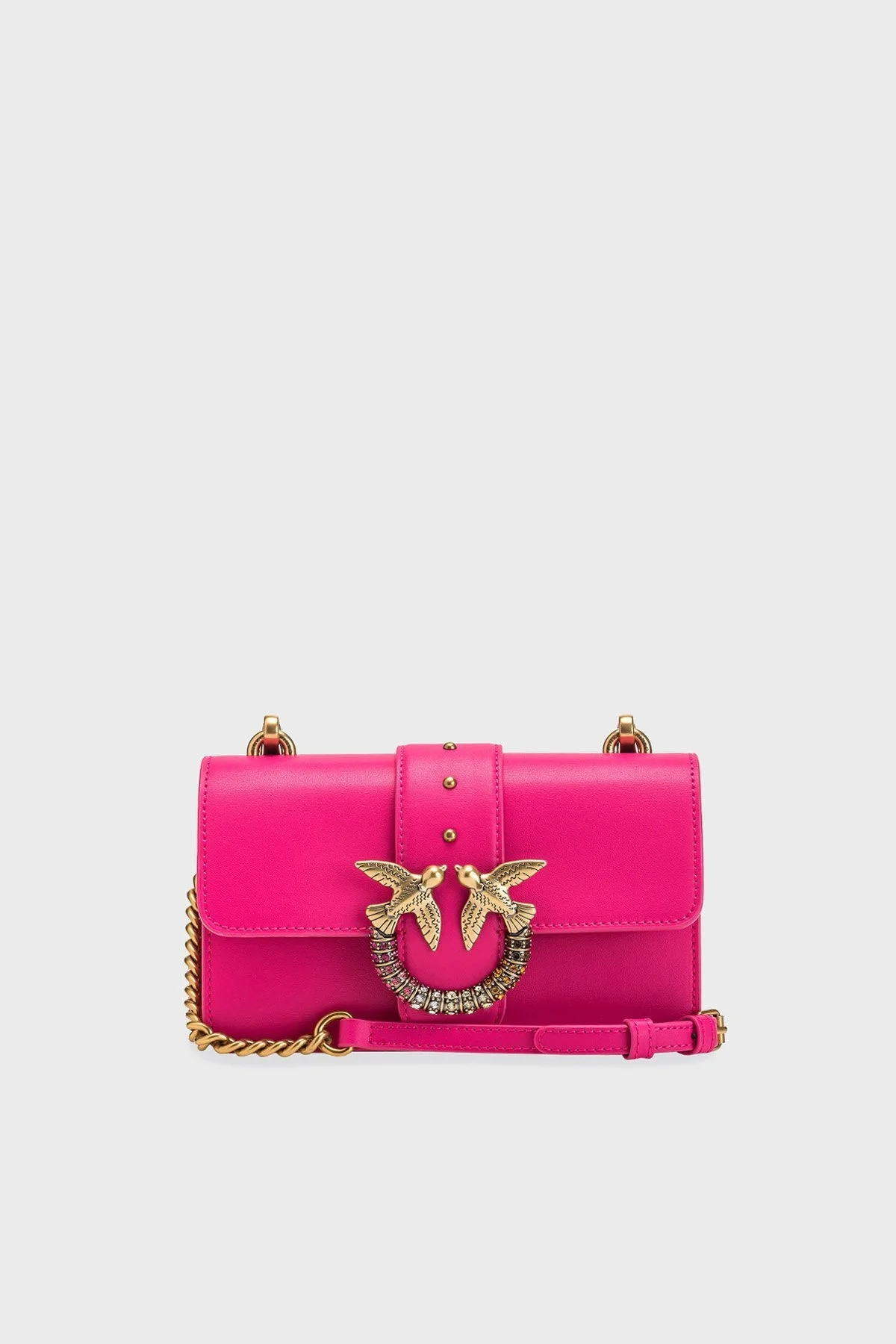 Pinko Logolu Zincir Askılı Deri Bayan Çanta 100059 A0GY N17Q FUŞYA - 1