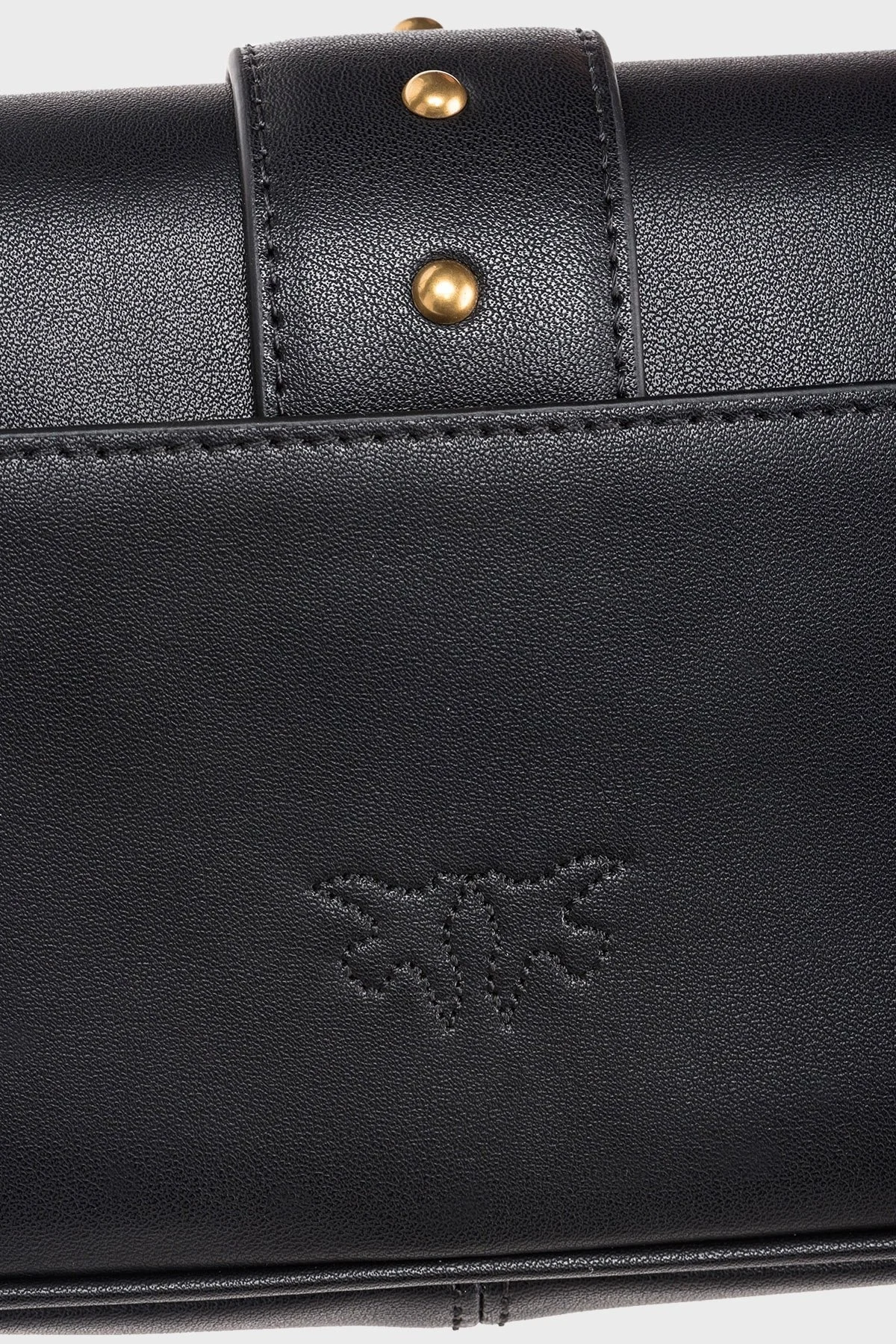 Pinko Logolu Zincir Askılı Deri Bayan Çanta 100061 A0F1Z 99Q SİYAH - 5