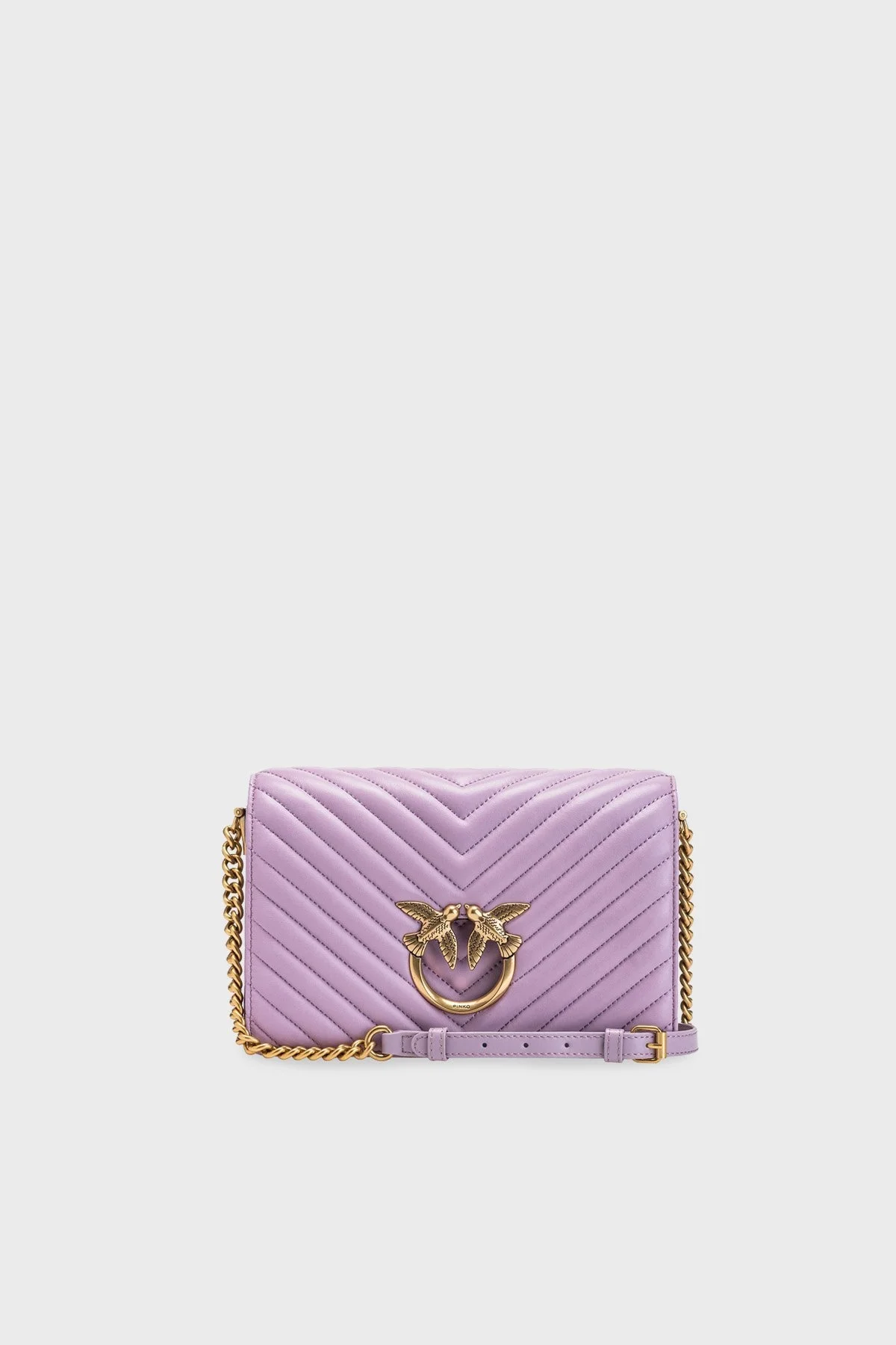 Pinko Logolu Zincir Askılı Deri Bayan Çanta 100063 A0GK Y13Q LİLA - 1