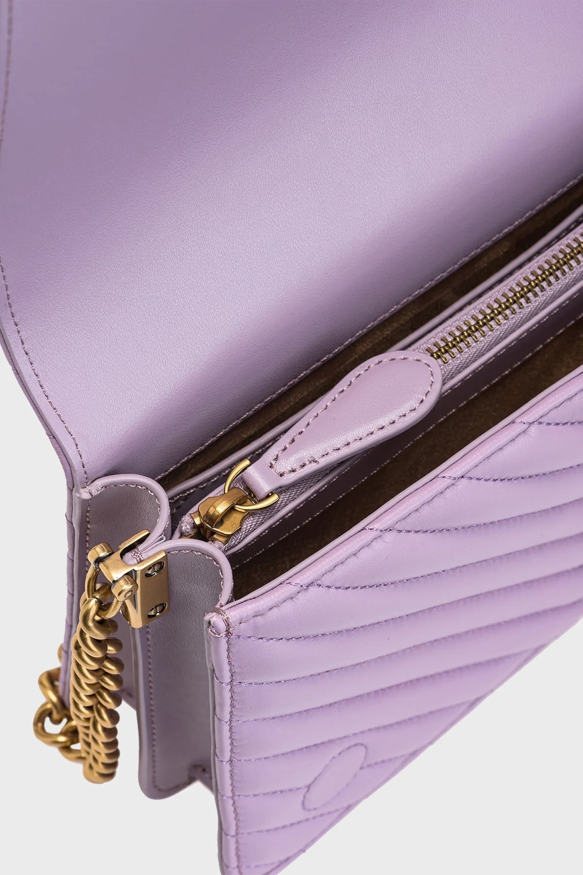 Pinko Logolu Zincir Askılı Deri Bayan Çanta 100063 A0GK Y13Q LİLA - 3