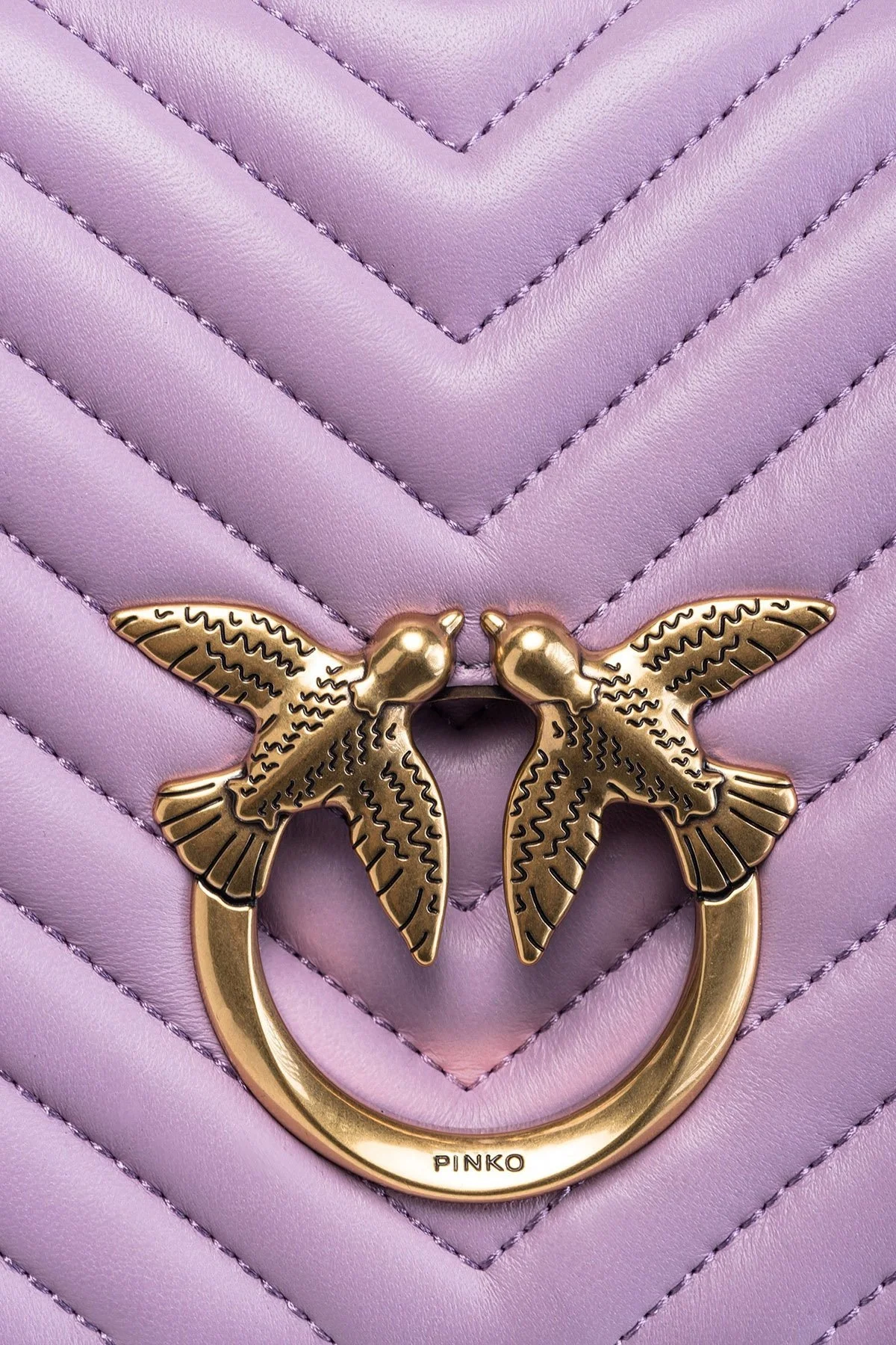 Pinko Logolu Zincir Askılı Deri Bayan Çanta 100063 A0GK Y13Q LİLA - 4