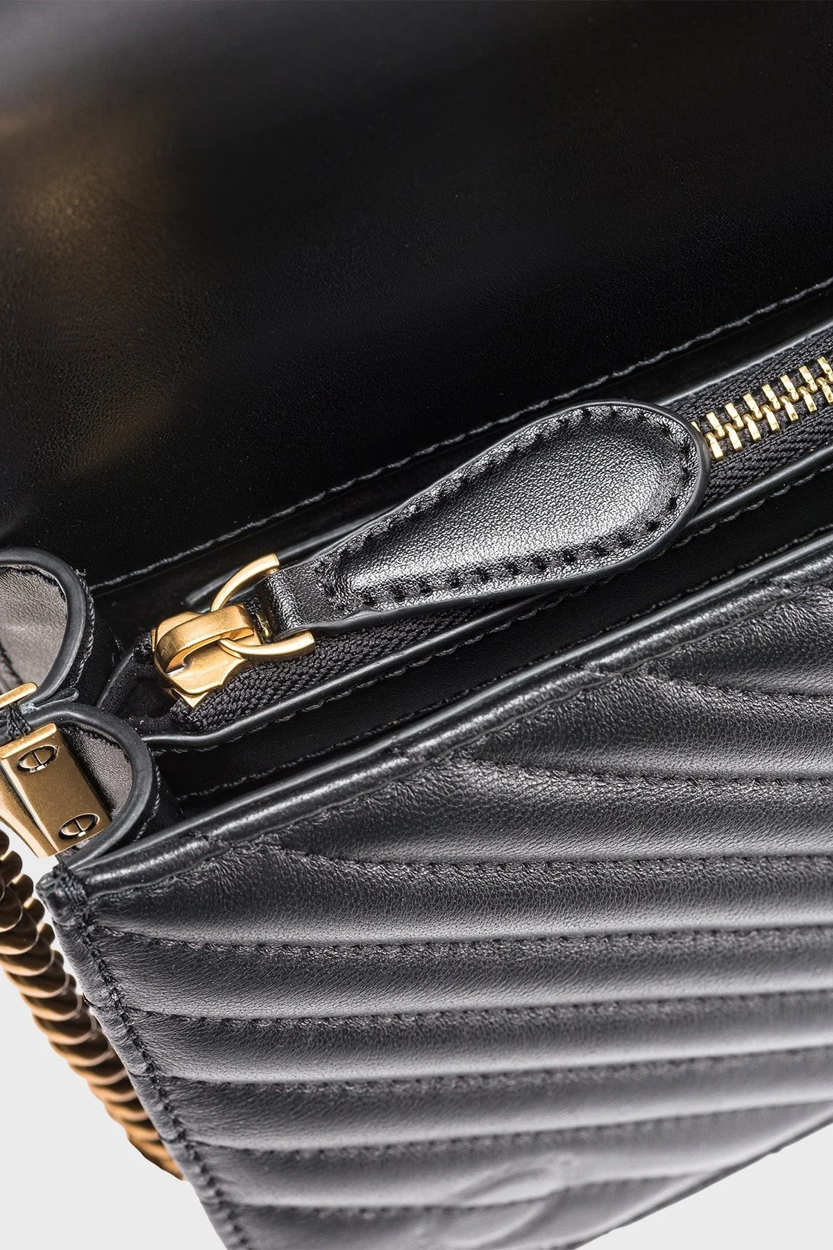 Pinko Logolu Zincir Askılı Deri Bayan Çanta 100063 A0GK Z99Q SİYAH - 6