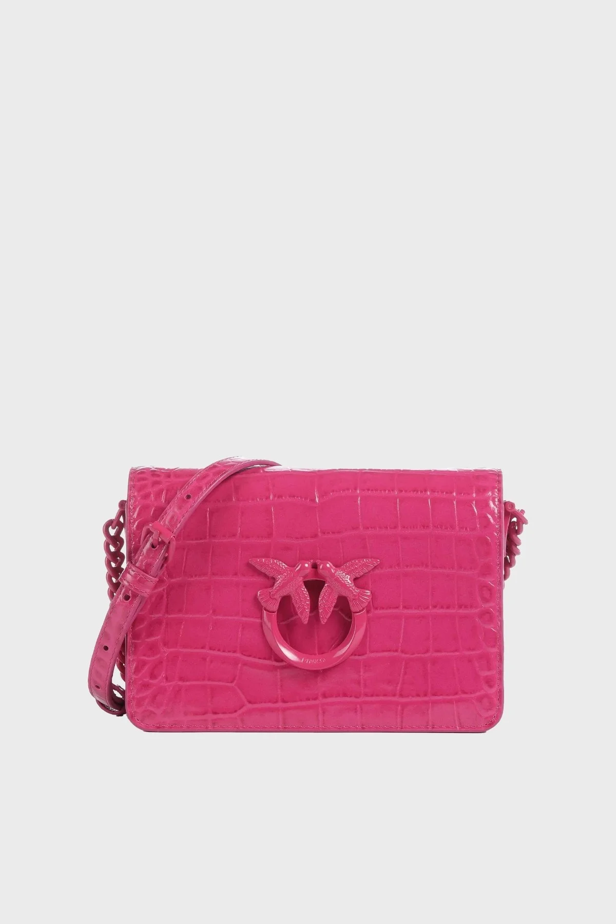 Pinko Logolu Zincir Askılı Deri Bayan Çanta 100067 A1EP N17B PEMBE - 1