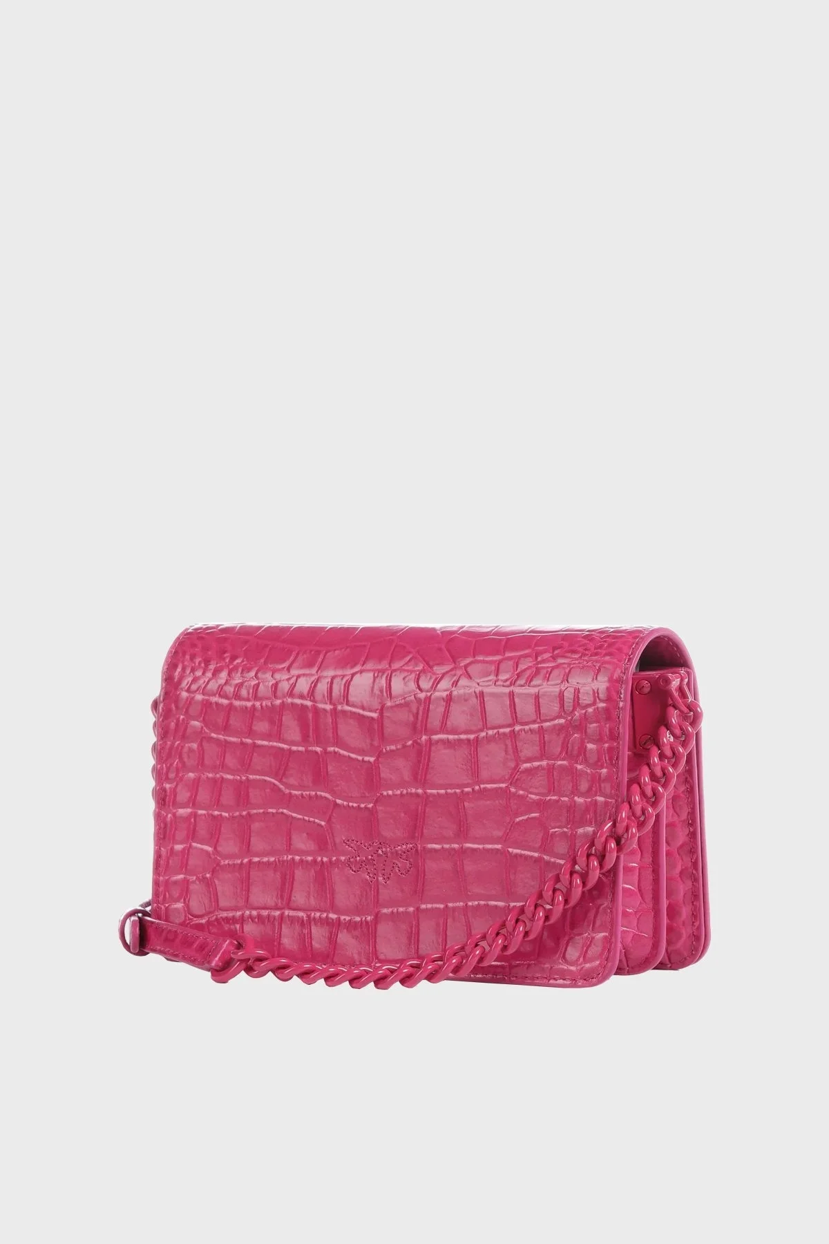 Pinko Logolu Zincir Askılı Deri Bayan Çanta 100067 A1EP N17B PEMBE - 2