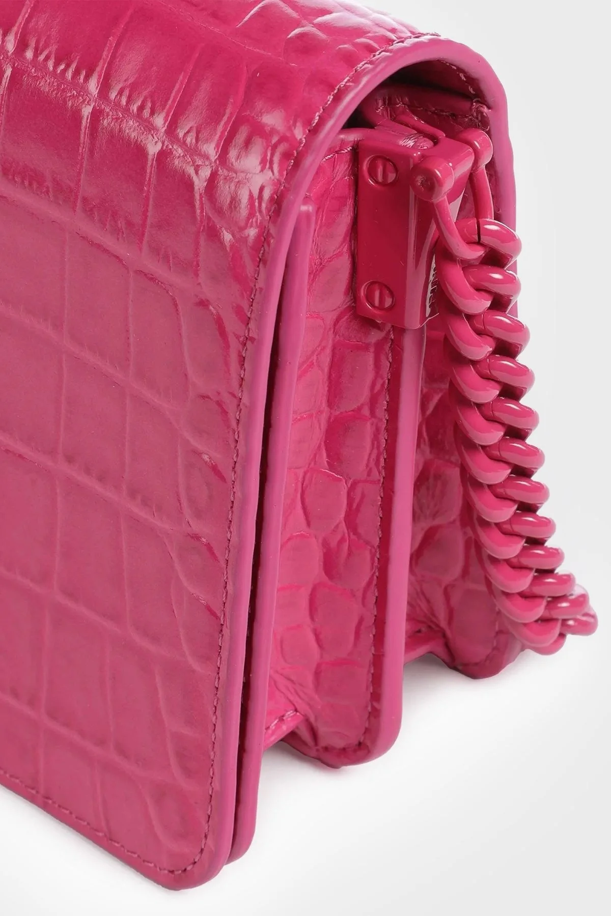 Pinko Logolu Zincir Askılı Deri Bayan Çanta 100067 A1EP N17B PEMBE - 3