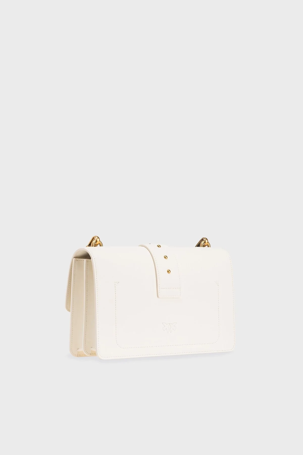 Pinko Logolu Zincir Askılı Hakiki Deri Bayan Çanta 100053 A0F1 Z14Q EKRU - 2