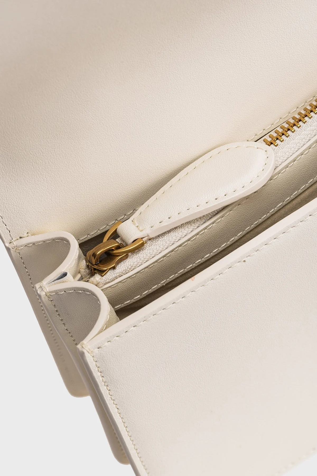 Pinko Logolu Zincir Askılı Hakiki Deri Bayan Çanta 100053 A0F1 Z14Q EKRU - 4