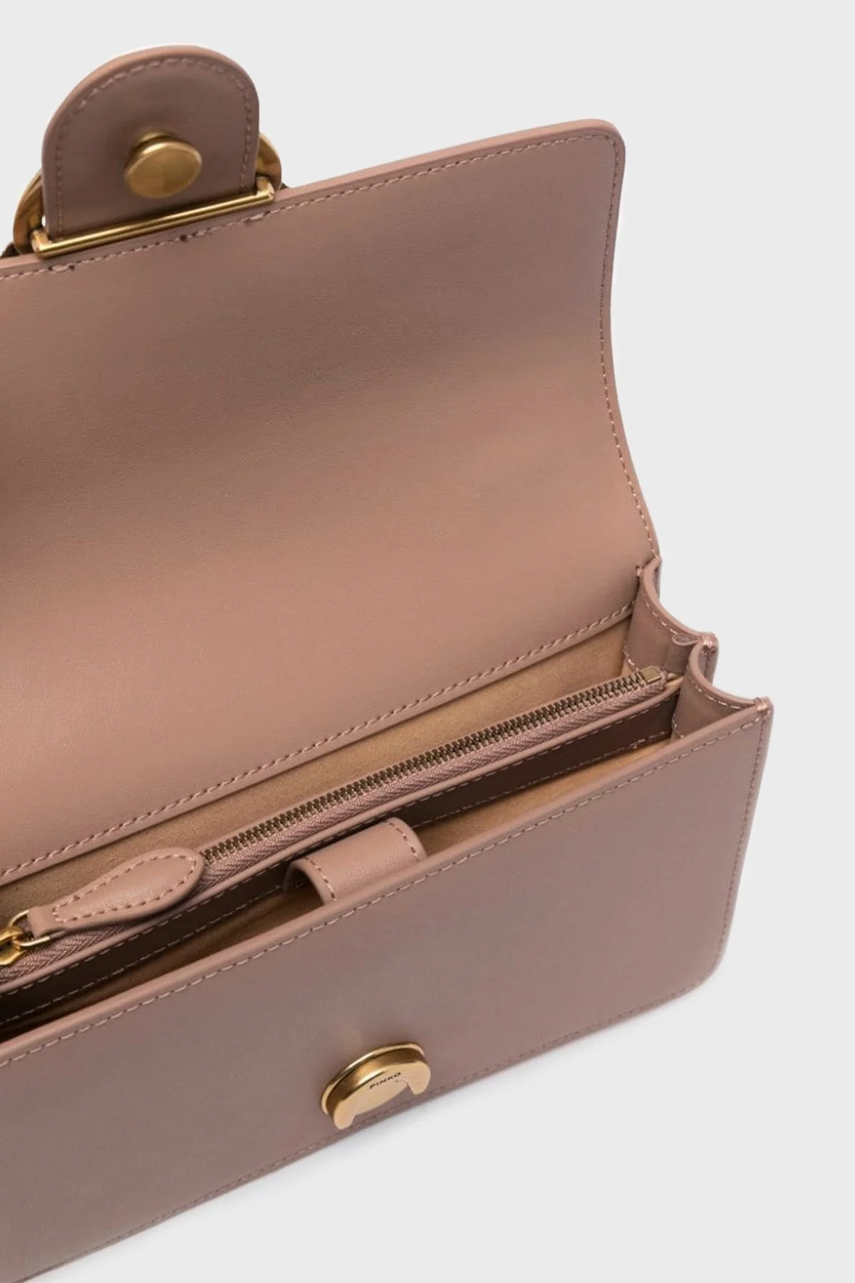 Pinko Logolu Zincir Askılı Hakiki Deri Bayan Çanta 100059 A0F1 D01Q BEJ - 10