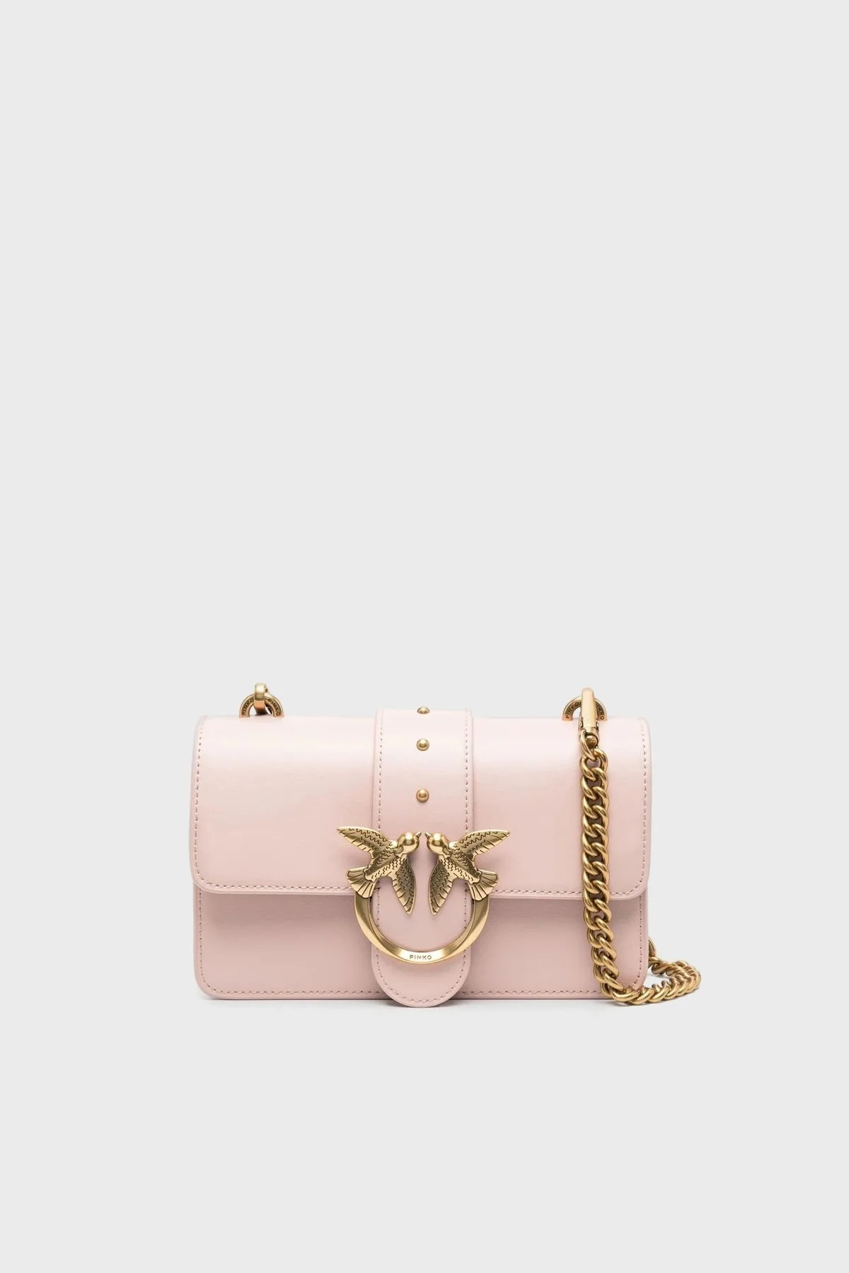 Pinko Logolu Zincir Askılı Hakiki Deri Bayan Çanta 100059 A0F1 O81Q PUDRA - 6