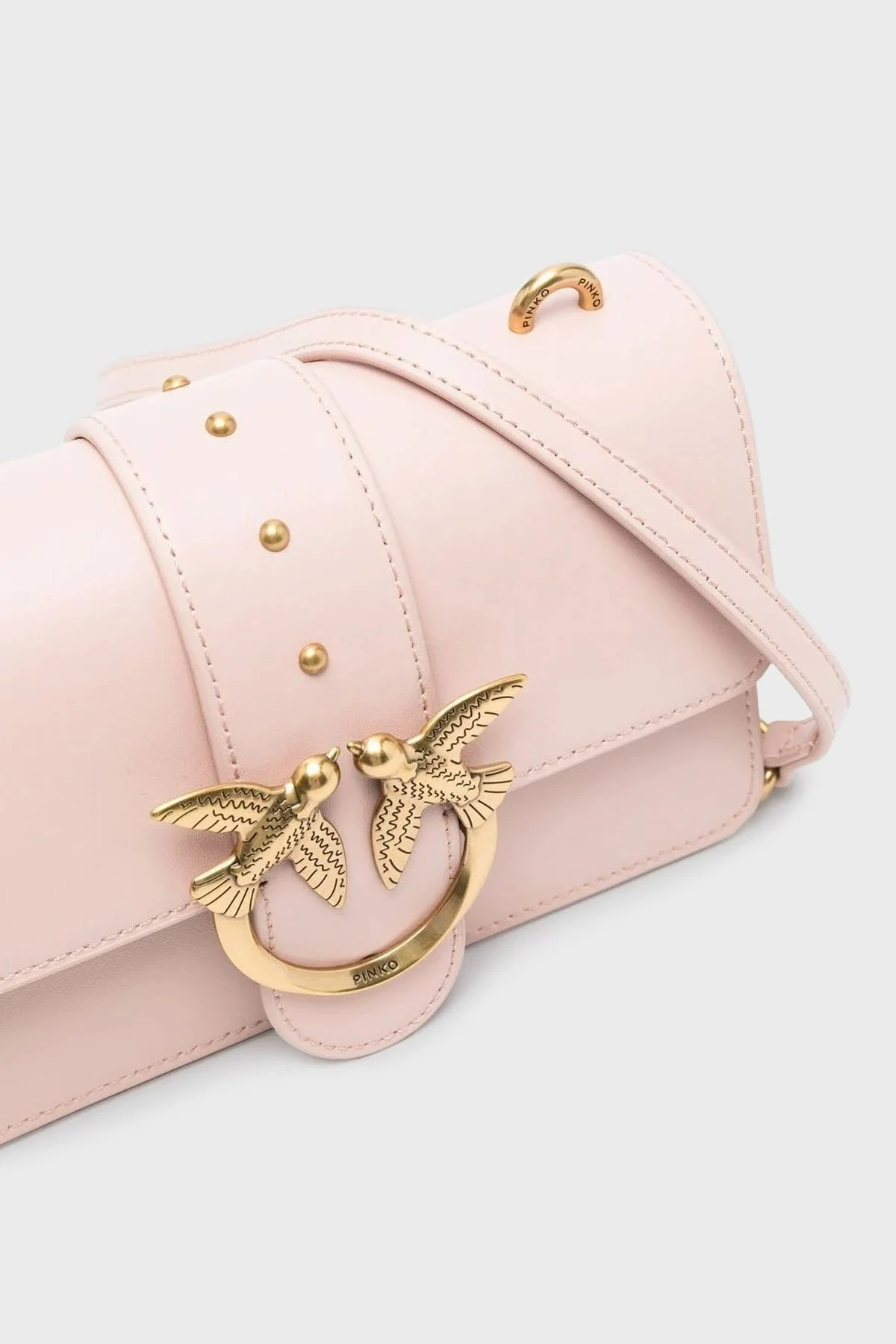 Pinko Logolu Zincir Askılı Hakiki Deri Bayan Çanta 100059 A0F1 O81Q PUDRA - 9