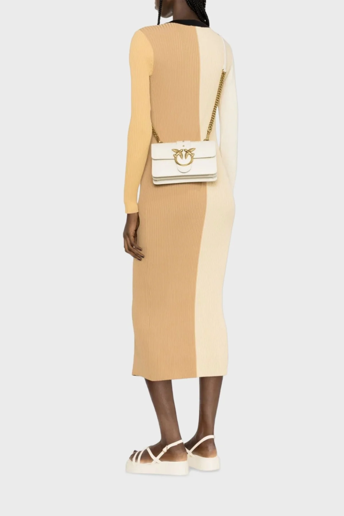 Pinko Logolu Zincir Askılı Hakiki Deri Bayan Çanta 100059 A0F1 Z14Q BEJ - 2