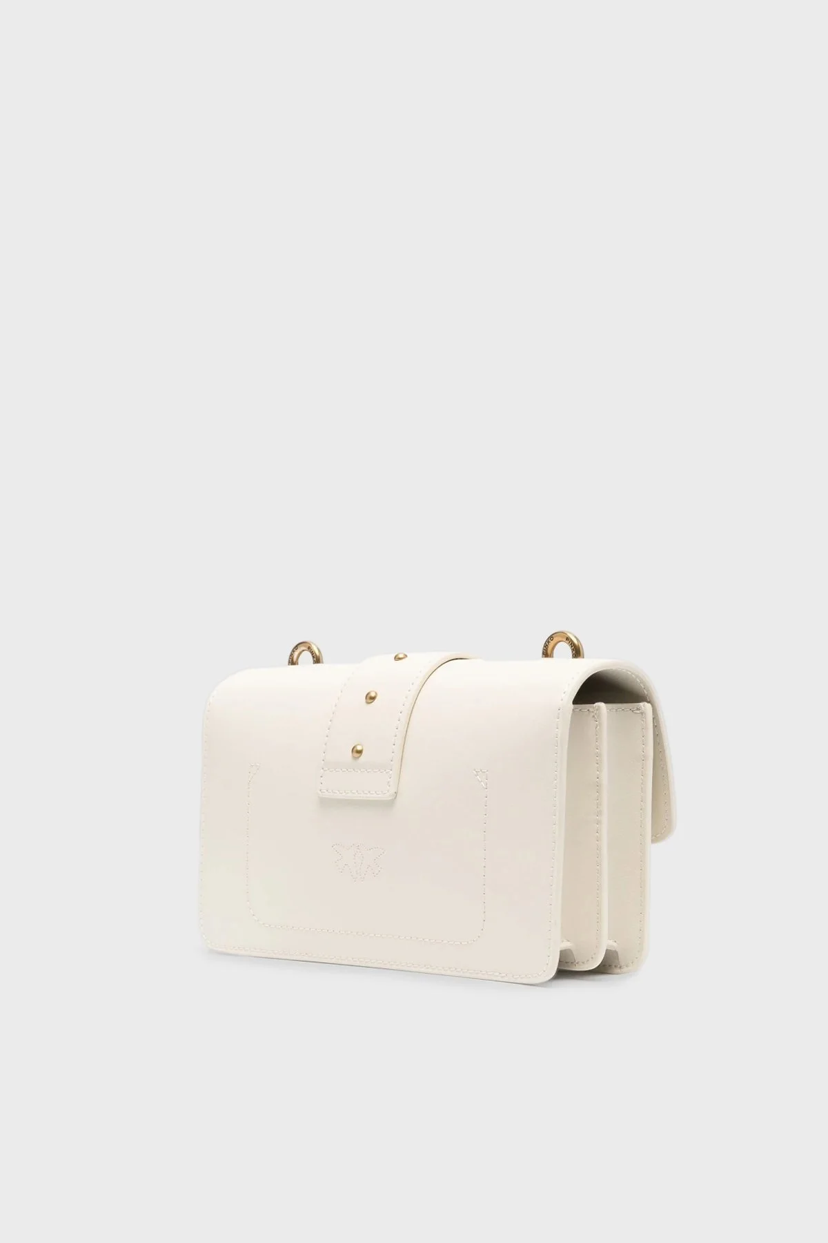 Pinko Logolu Zincir Askılı Hakiki Deri Bayan Çanta 100059 A0F1 Z14Q BEJ - 4