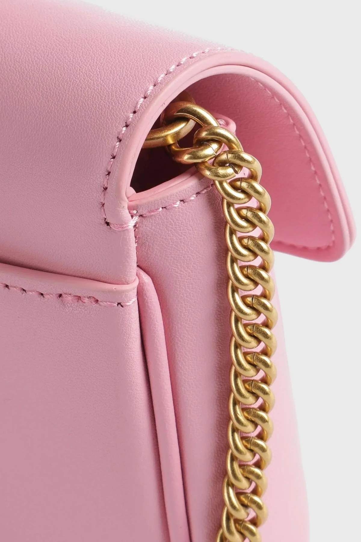 Pinko Logolu Zincir Askılı Hakiki Deri Bayan Çanta 100061 A0F1 P31Q PEMBE - 5