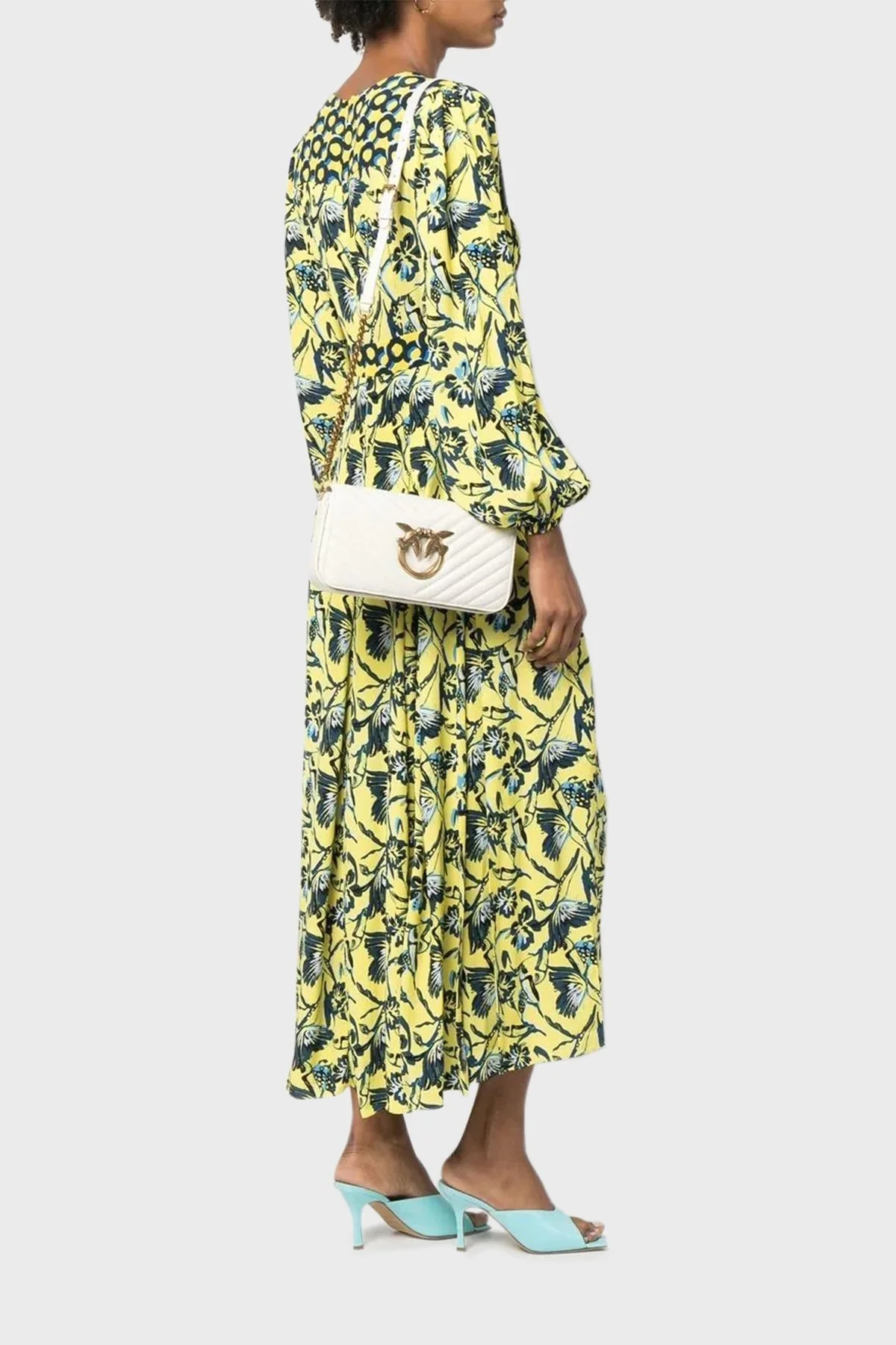 Pinko Logolu Zincir Askılı Hakiki Deri Bayan Çanta 100068 A0GK Z14Q EKRU - 2