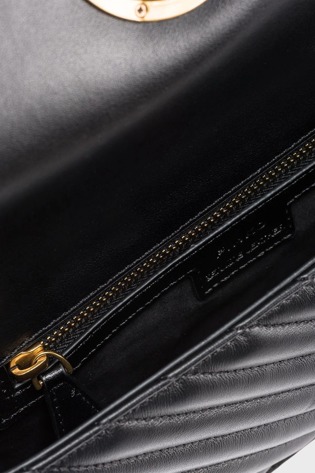 Pinko Logolu Zincir Askılı Hakiki Deri Bayan Çanta 100068 A0GK Z99Q SİYAH - 7