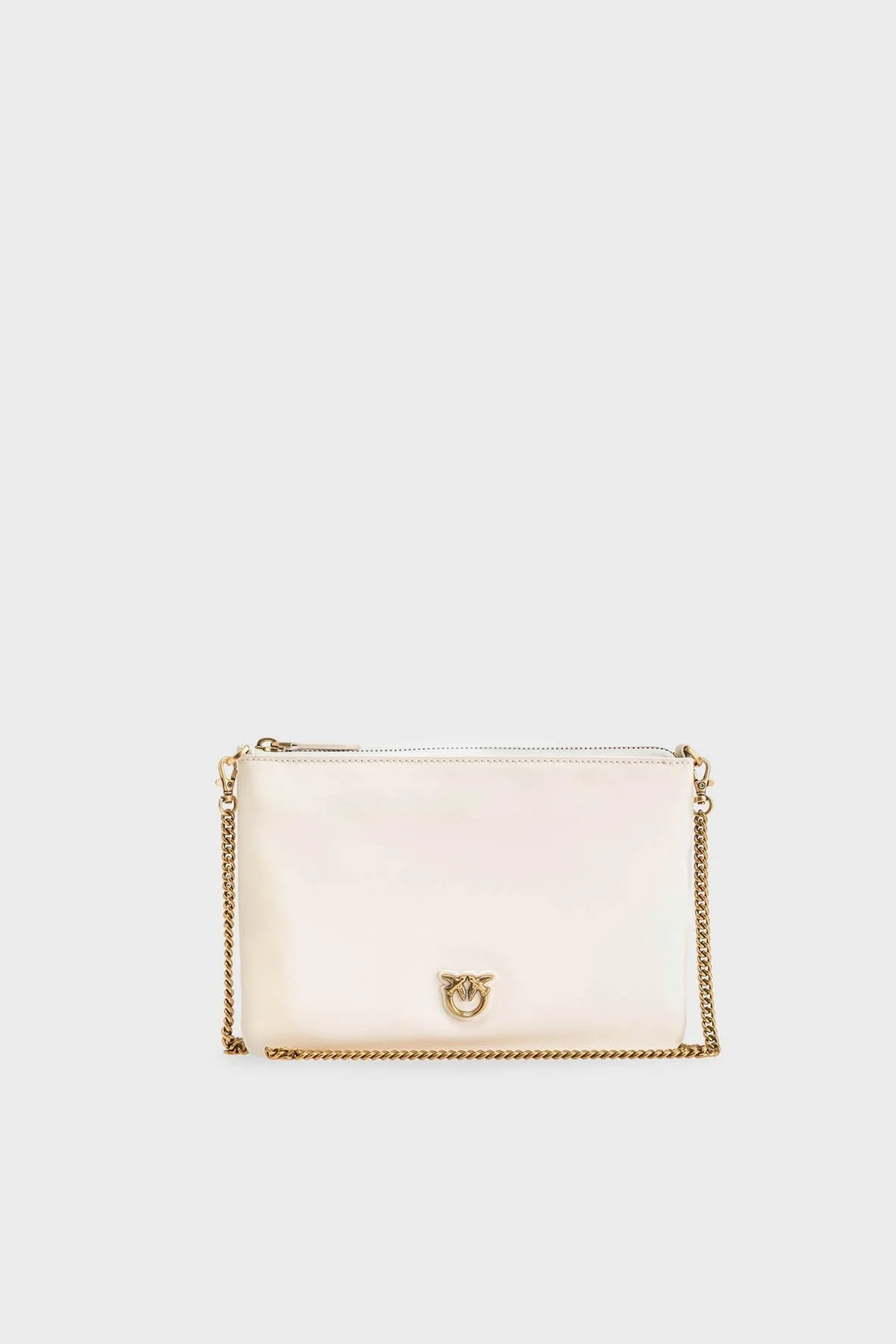 Pinko Logolu Zincir Askılı Hakiki Deri Bayan Çanta 100455 A0F1 Z14Q BEYAZ - 1