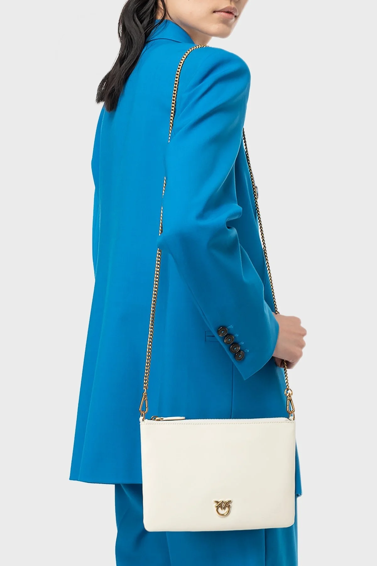 Pinko Logolu Zincir Askılı Hakiki Deri Bayan Çanta 100455 A0F1 Z14Q BEYAZ - 2