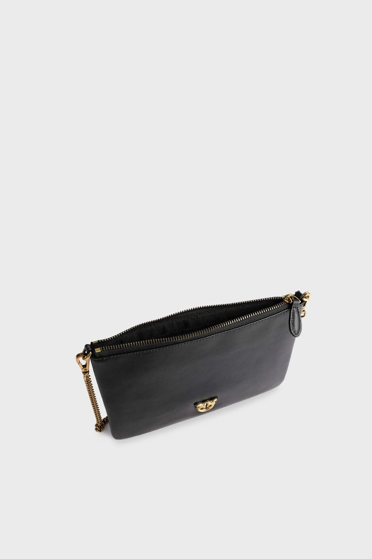 Pinko Logolu Zincir Askılı Hakiki Deri Bayan Çanta 100455 A0F1 Z99Q SİYAH - 4