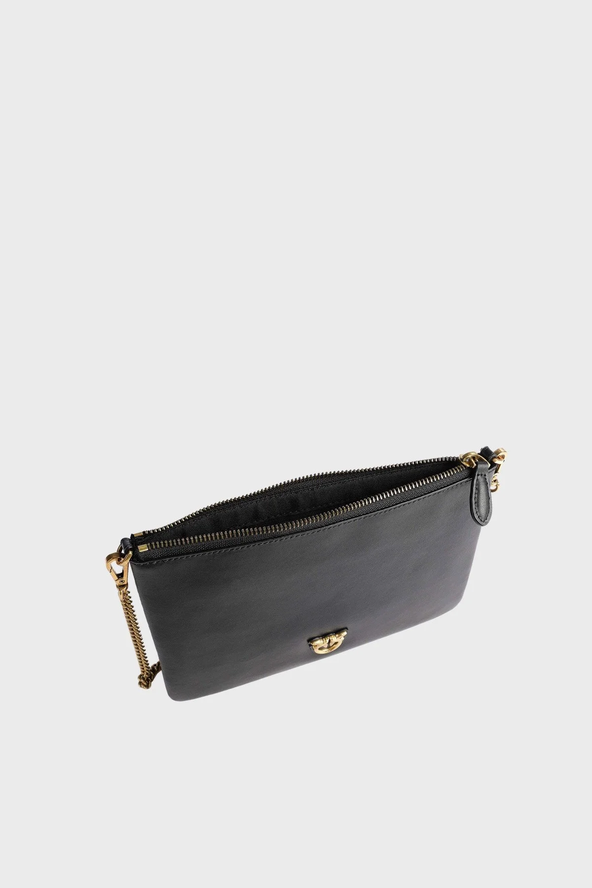 Pinko Logolu Zincir Askılı Hakiki Deri Bayan Çanta 100455 A0F1 Z99Q SİYAH - 6