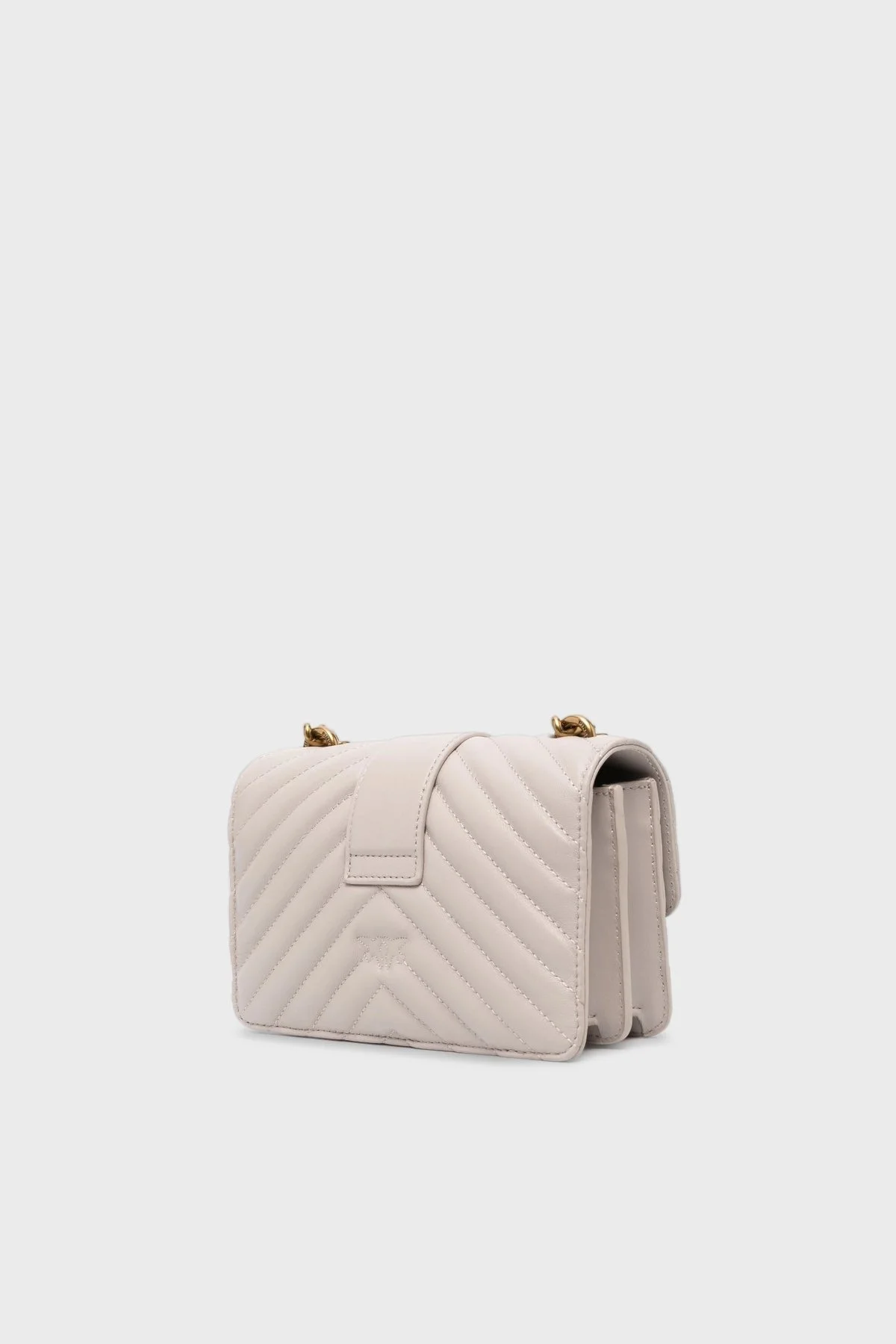 Pinko Logolu Zincir Askılı Hakiki Deri Kapitone Bayan Çanta 100059 A0GK I30Q VİZON - 4