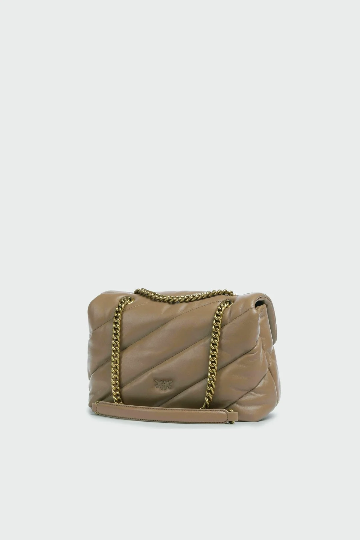 Pinko Metal Logolu Hakiki Deri Zincir Askılı Bayan Çanta 100038 A0F2 D01Q BEJ - 2