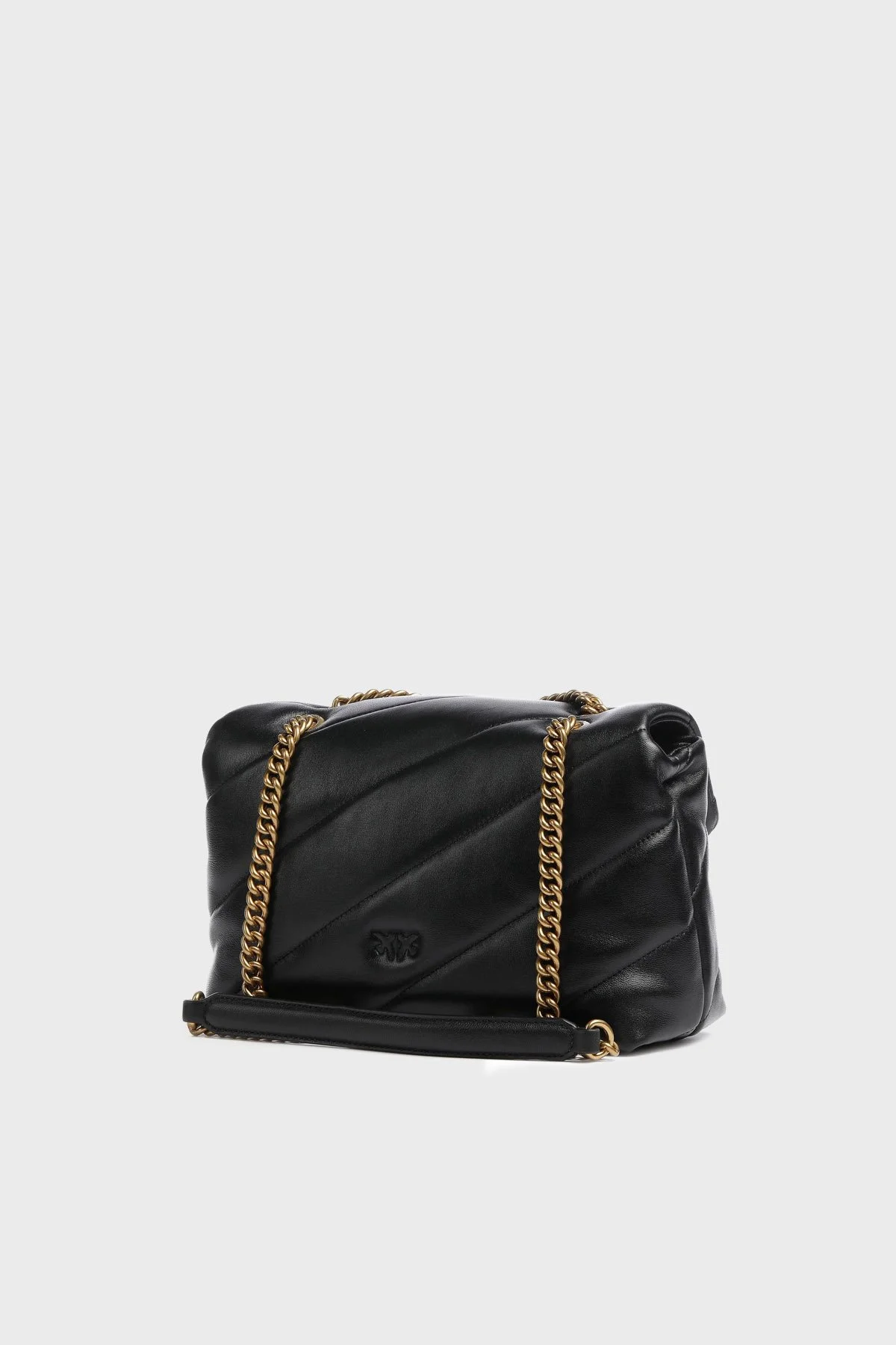 Pinko Metal Logolu Hakiki Deri Zincir Askılı Kadın Çanta 100038 A0F2 Z99Q SİYAH - 3