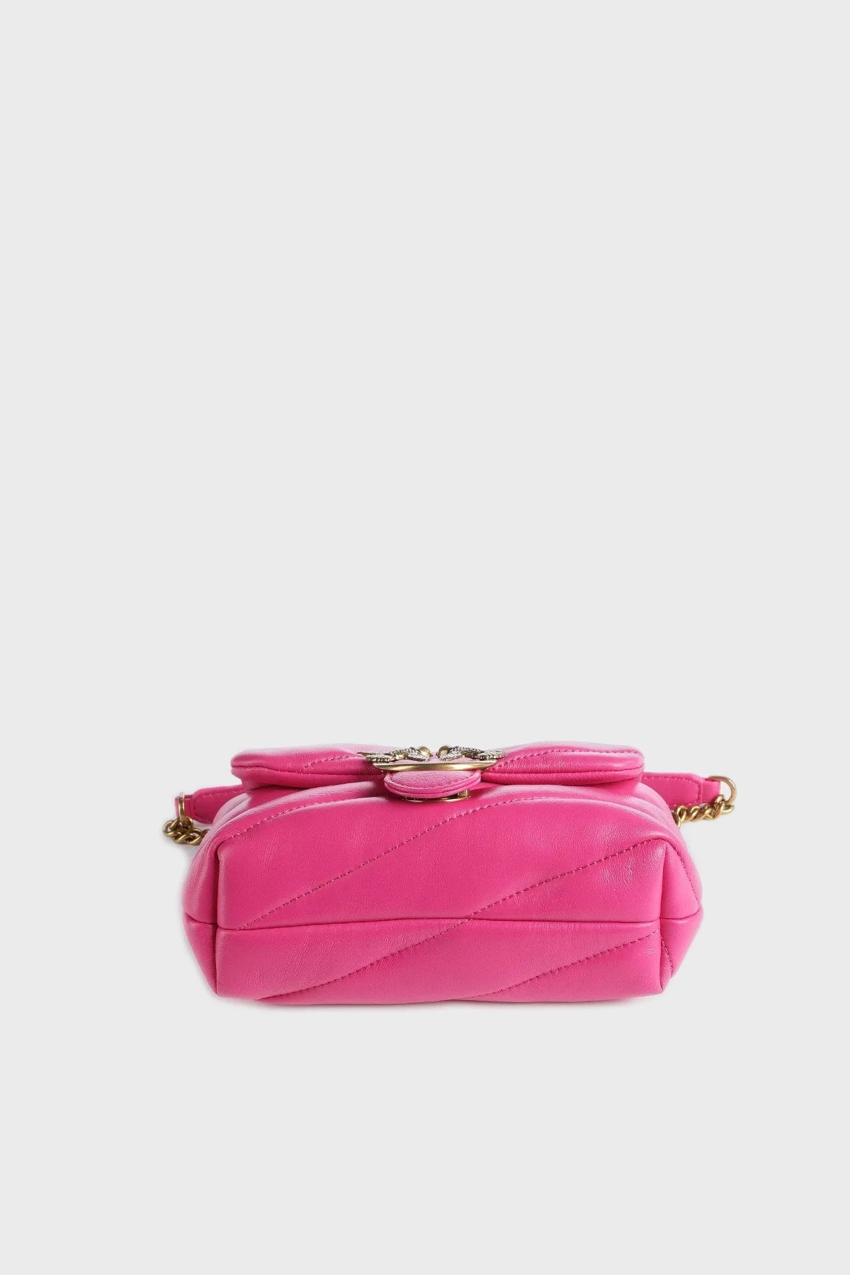 Pinko Metal Logolu Hakiki Deri Zincir Askılı Bayan Çanta 100040 A0F2 N17Q FUŞYA - 3