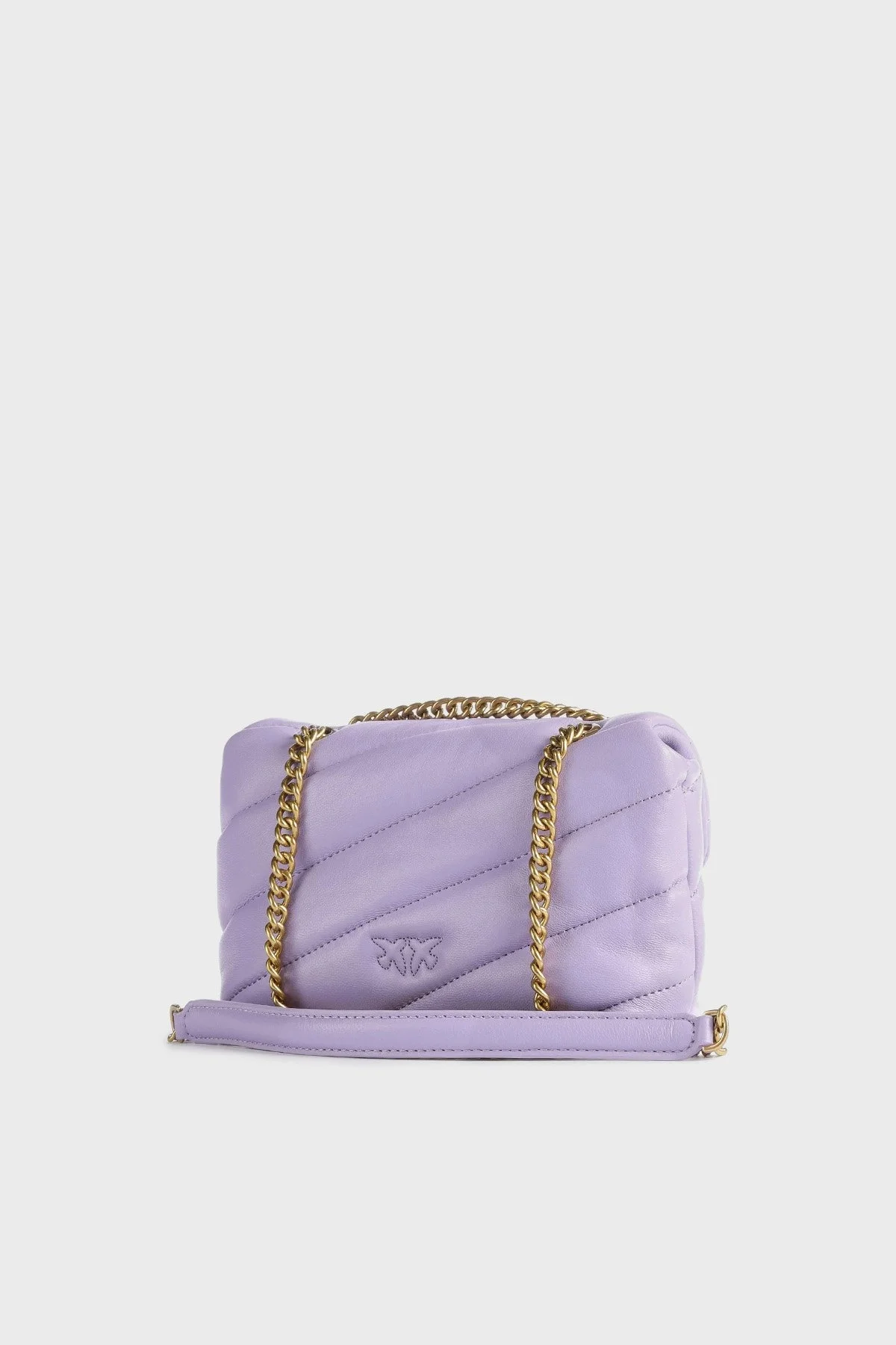 Pinko Metal Logolu Hakiki Deri Zincir Askılı Bayan Çanta 100040 A0F2 Y48Q LİLA - 2