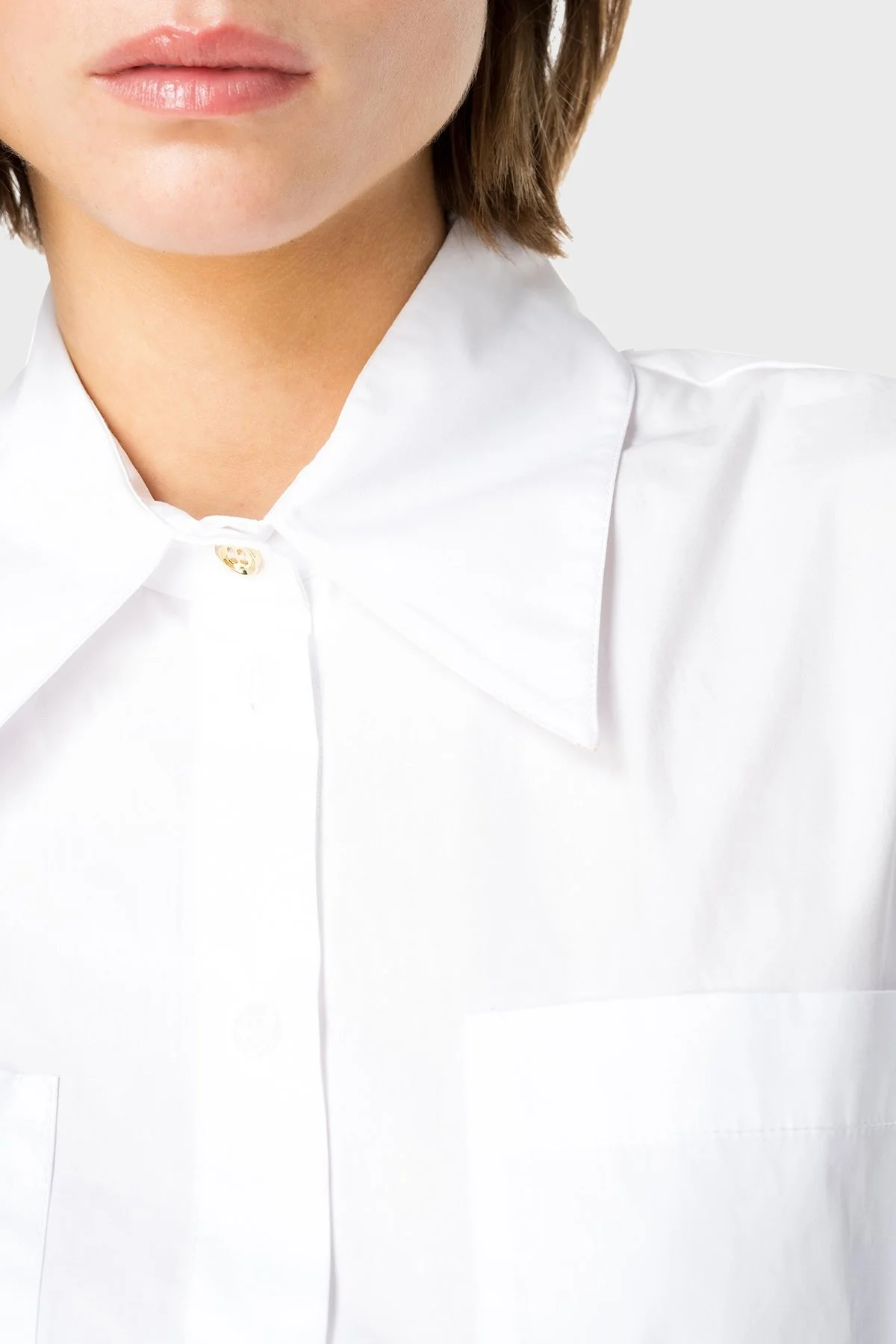 Pinko Pamuklu Regular Fit Gömlek Yaka Bayan Elbise 103111 A1P4 Z04 BEYAZ - 4