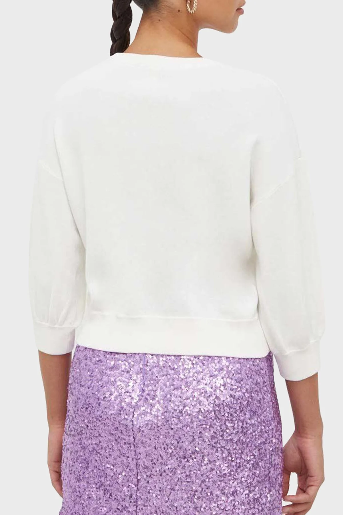 Pinko Pamuklu Regular Fit Bisiklet Yaka Bayan Sweat 101566 A115 Z04 BEYAZ - 2
