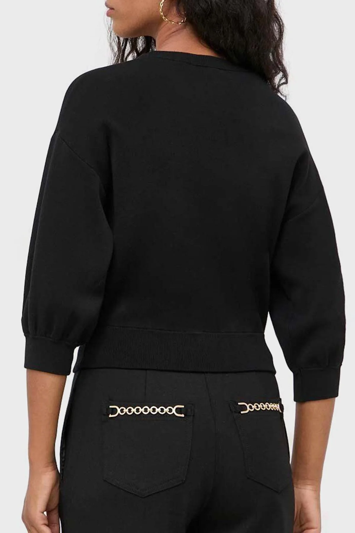 Pinko Pamuklu Regular Fit Bisiklet Yaka Bayan Sweat 101566 A115 Z99 SİYAH - 2