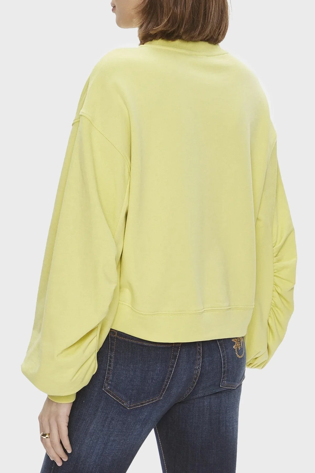 Pinko Pamuklu Regular Fit Bisiklet Yaka Bayan Sweat 102827A1R8H23 SARI - 2