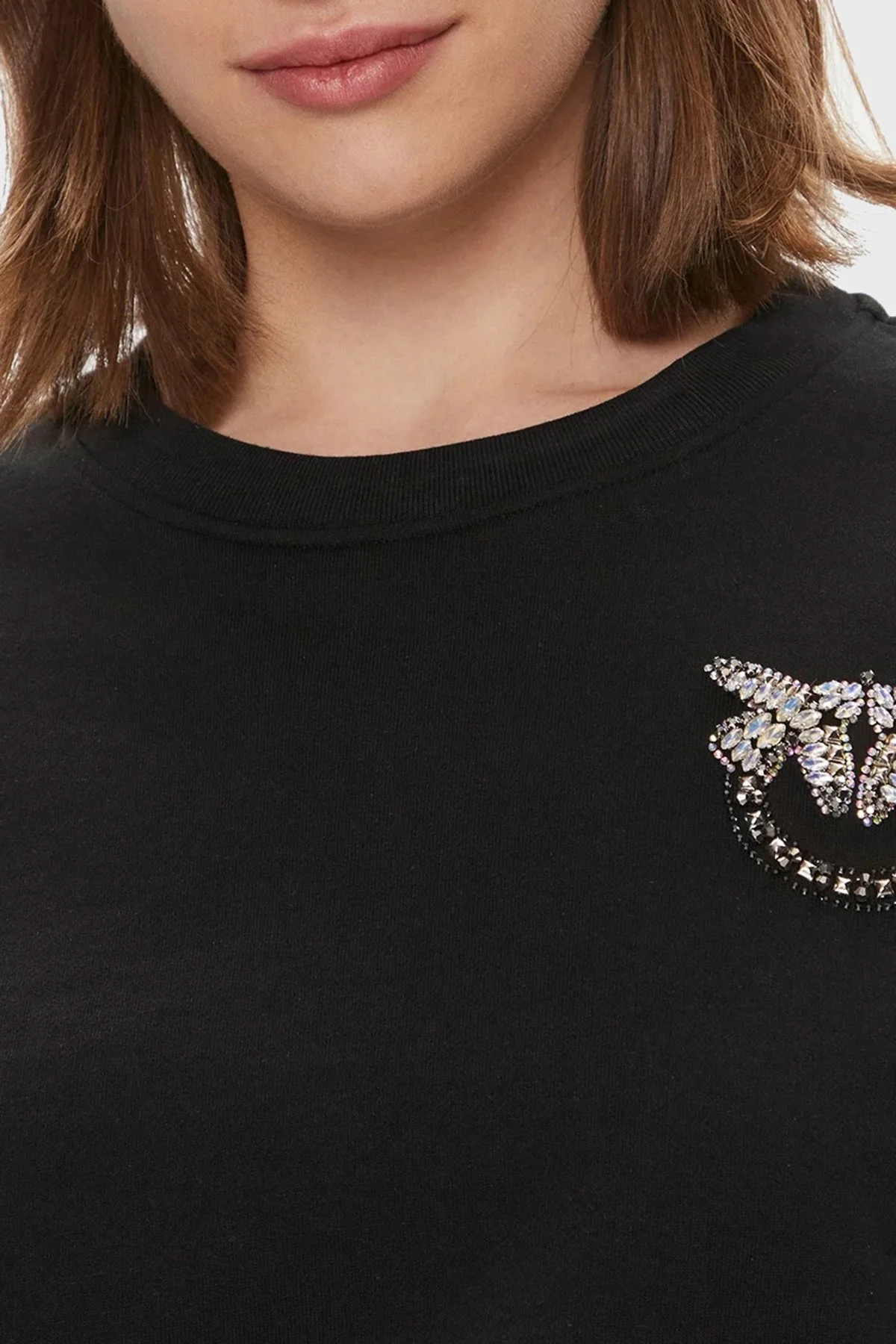 Pinko Pamuklu Regular Fit Bisiklet Yaka Bayan Sweat 102827A1R8Z99 SİYAH - 4