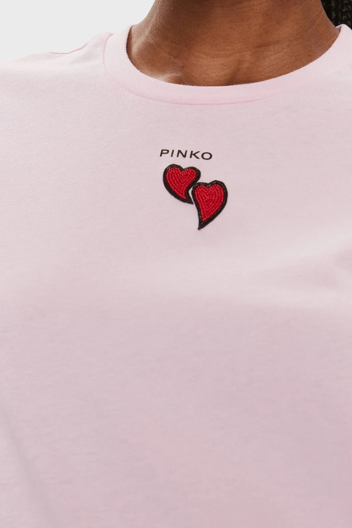 Pinko Pamuklu Regular Fit Bisiklet Yaka Bayan T Shirt 100789A1P8N78 PEMBE - 10