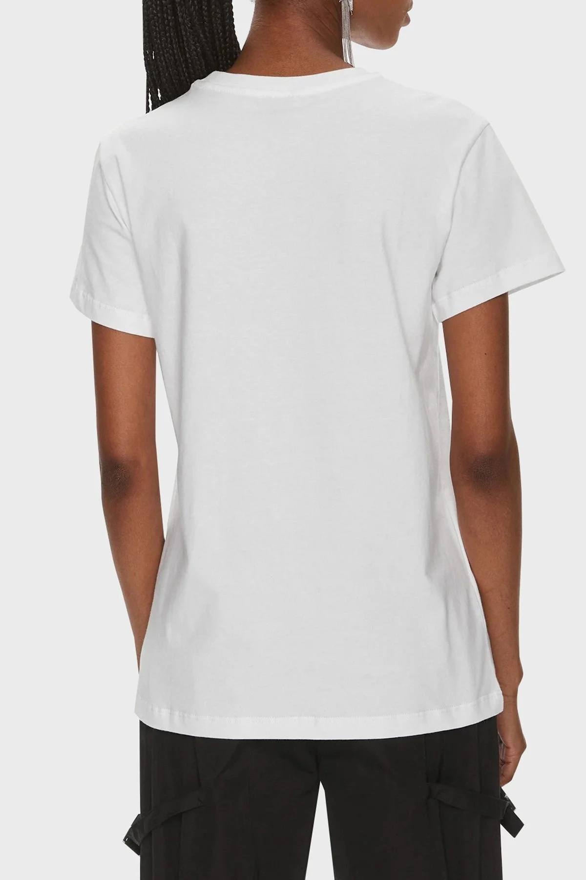 Pinko Pamuklu Regular Fit Bisiklet Yaka Bayan T Shirt 100789A1P8Z07 BEYAZ - 2