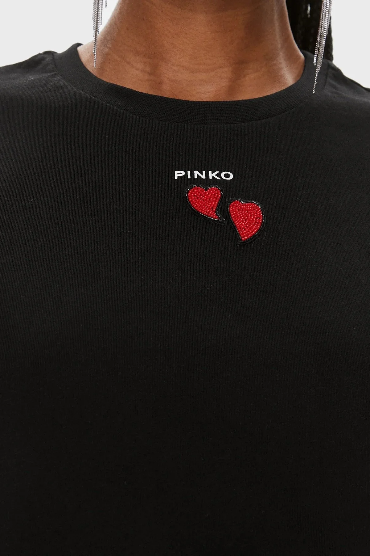 Pinko Pamuklu Regular Fit Bisiklet Yaka Bayan T Shirt 100789A1P8Z99 SİYAH - 5