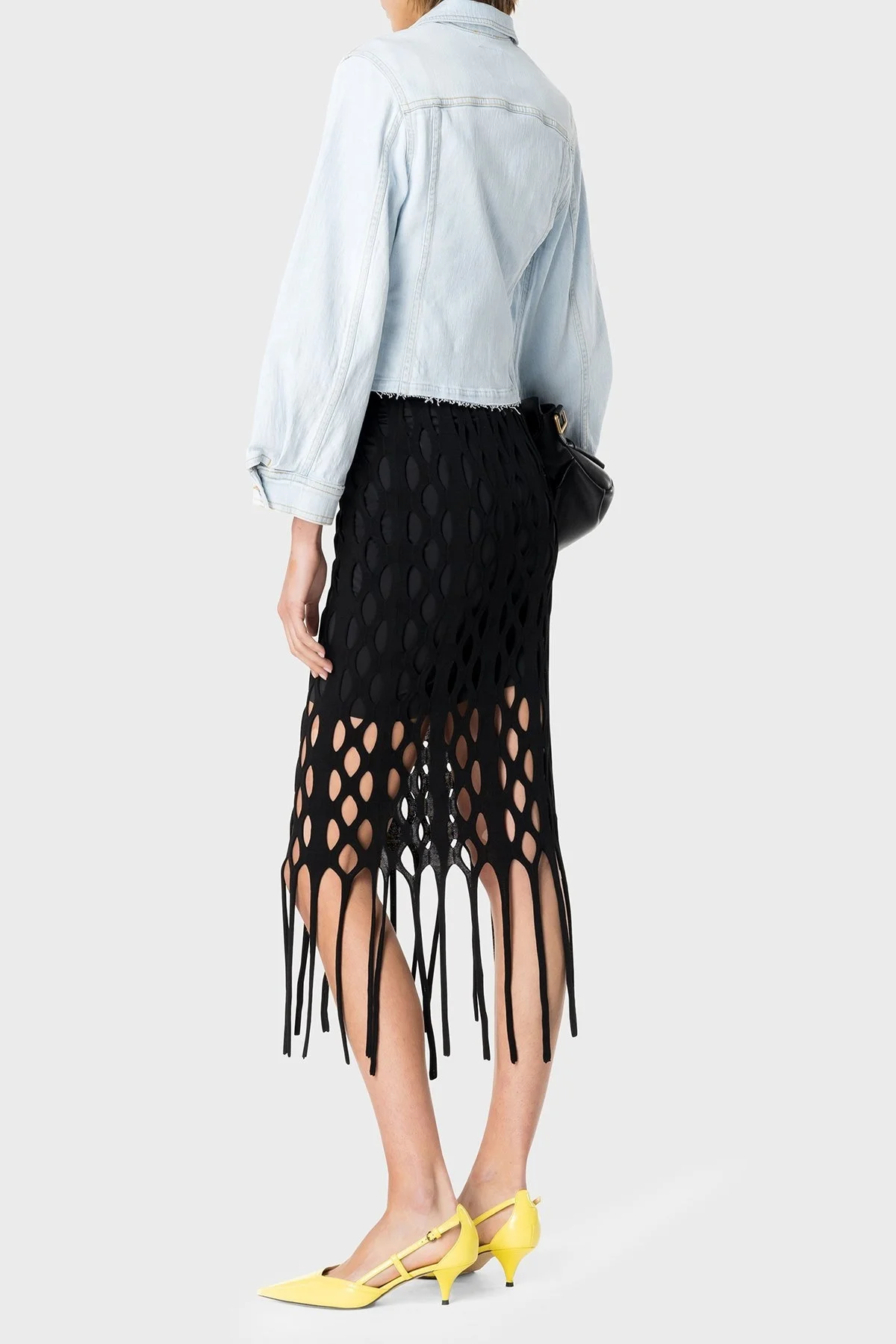 Pinko Pamuklu Regular Fit Kot Bayan Ceket 100585 A1MV PJN AÇIK MAVİ - 5