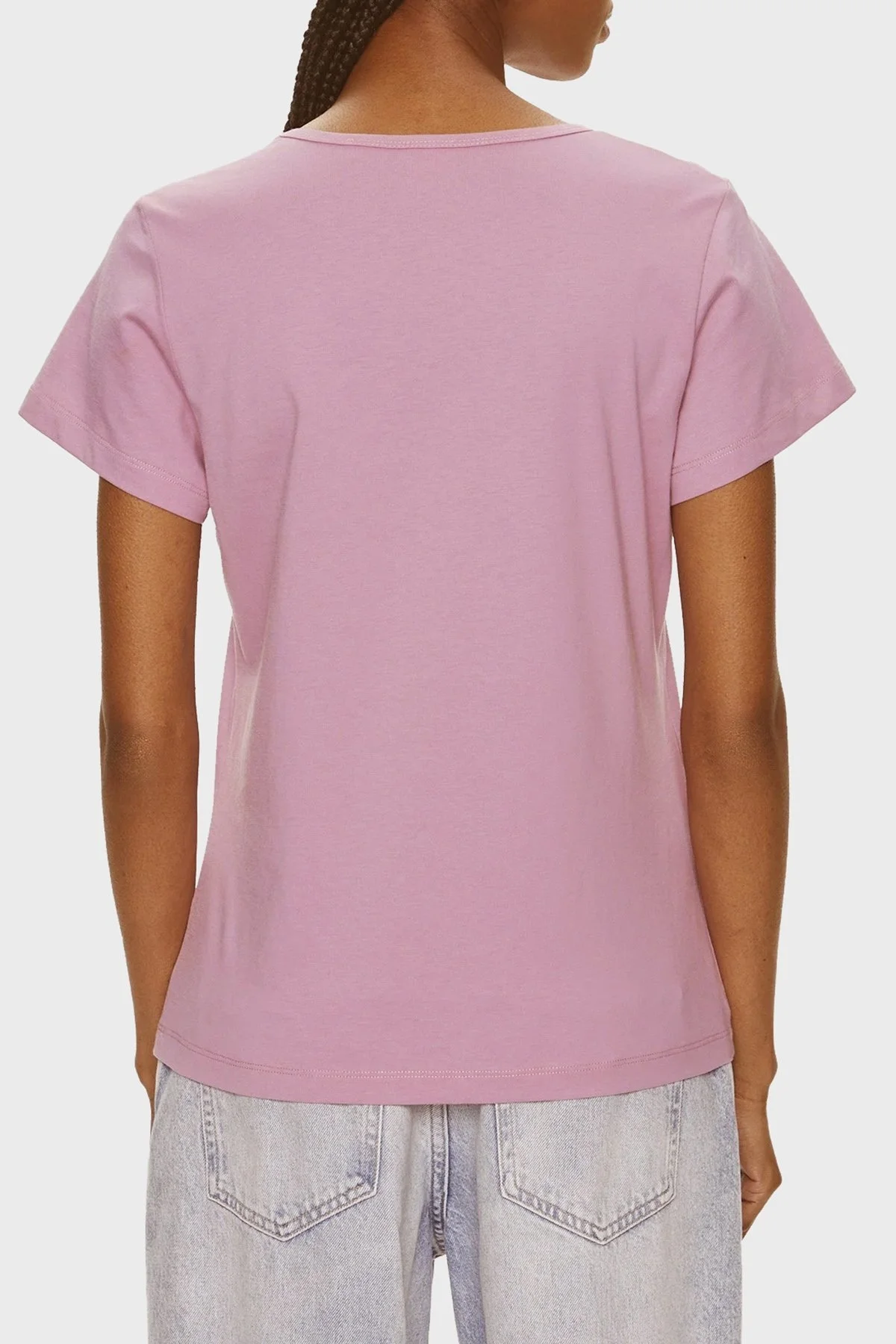 Pinko Pamuklu Regular Fit V Yaka Bayan T Shirt 100372A1R7N98 PEMBE - 3