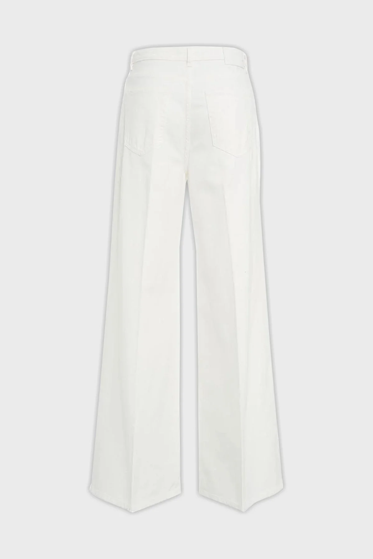 Pinko Pamuklu Relaxed Fit Geniş Paça Kadın Pantolon 102948A1MNZ14 Beyaz - 4