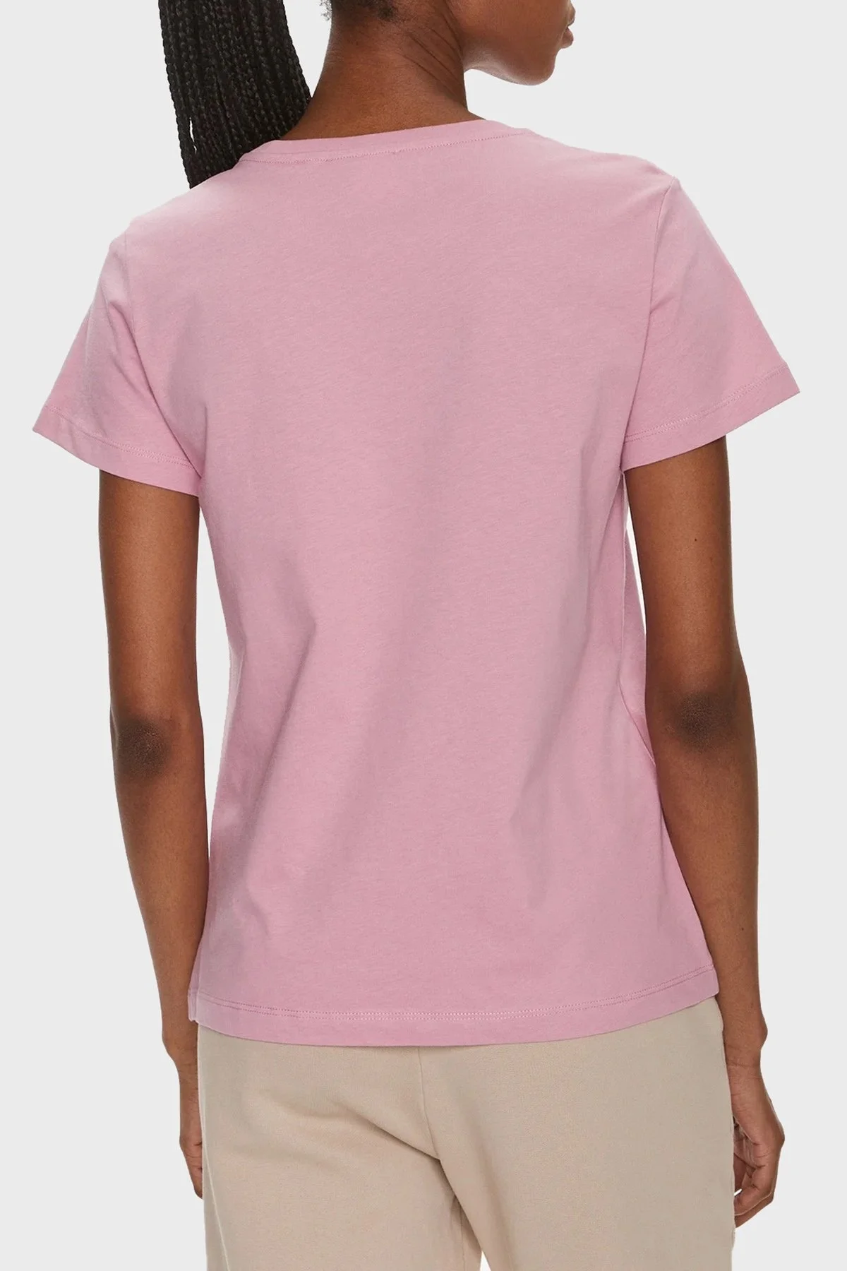 Pinko Pamuklu Slim Fit Bisiklet Yaka Bayan T Shirt 100355A1NWN98 PEMBE - 2