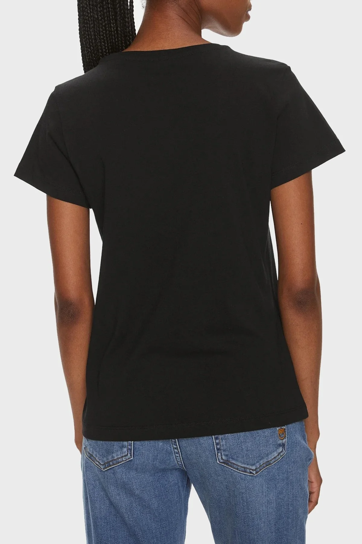 Pinko Pamuklu Slim Fit Bisiklet Yaka Bayan T Shirt 100355A1NWZ99 SİYAH - 2