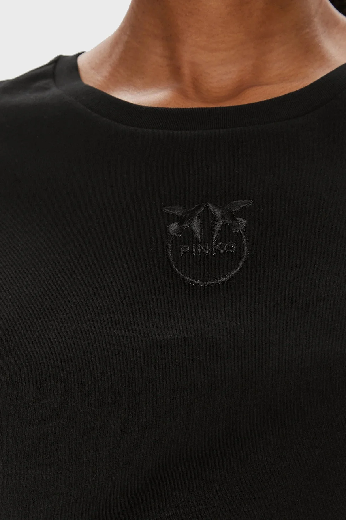 Pinko Pamuklu Slim Fit Bisiklet Yaka Bayan T Shirt 100355A1NWZ99 SİYAH - 5
