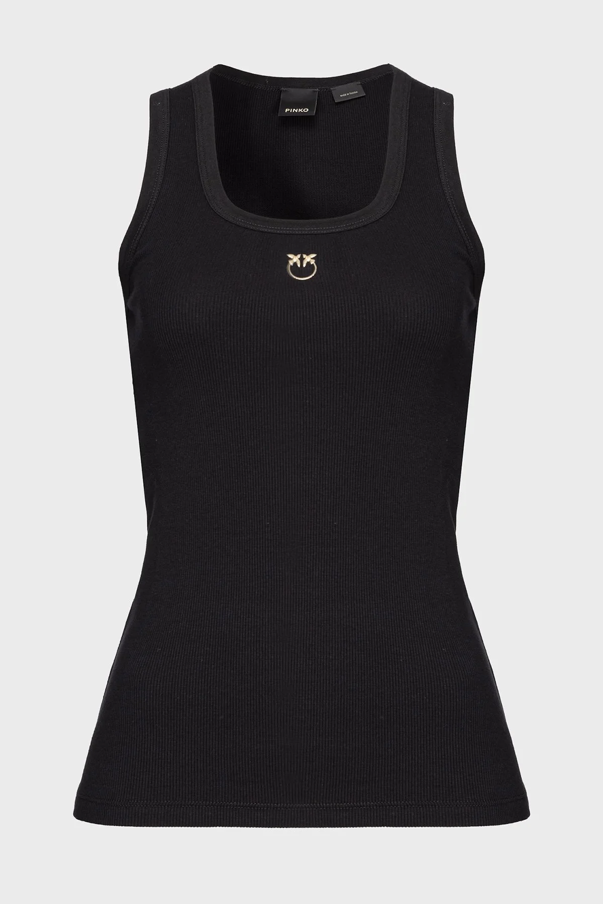 Pinko Pamuklu Slim Fit Yuvarlak Yaka Bayan Top 100807A0PUZ99 SİYAH - 5