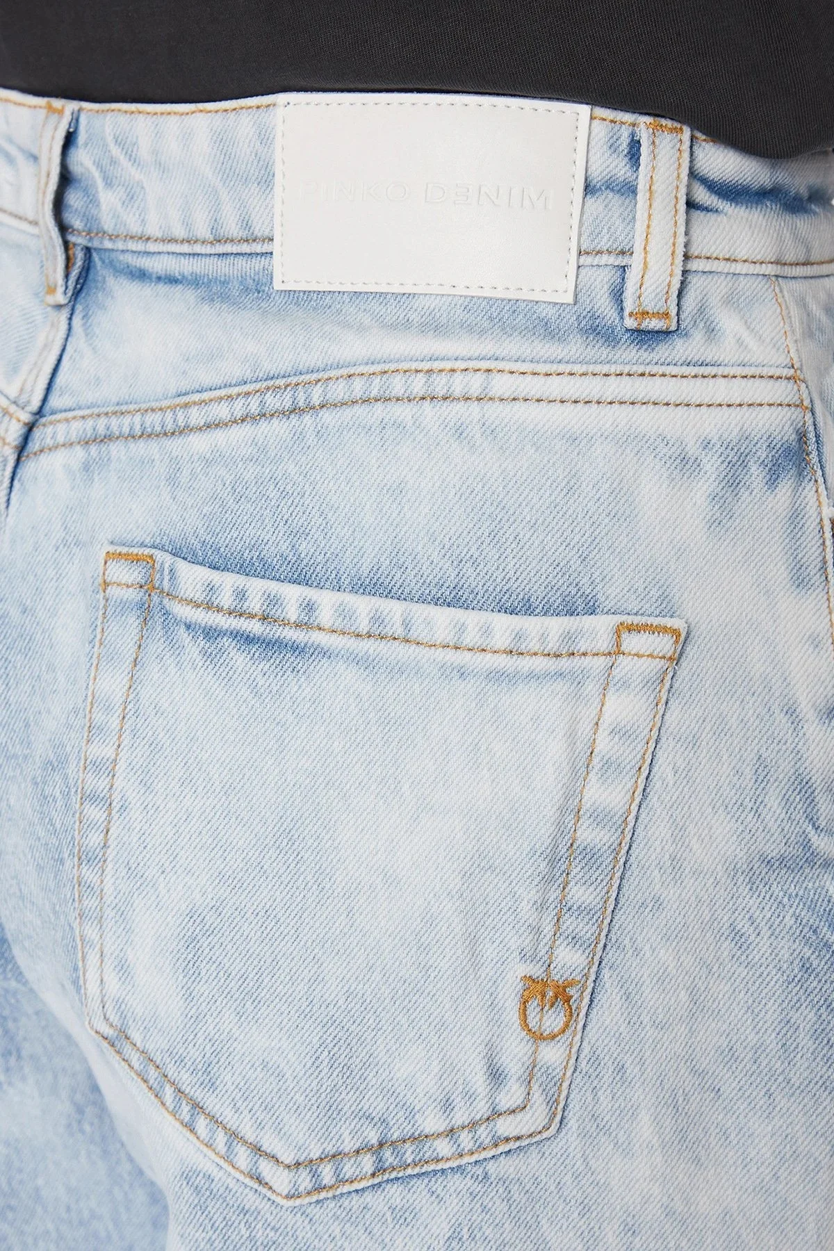 Pinko Pamuklu Yüksek Bel Mom Jeans Bayan Kot Pantolon 100379A1MSPJ1 Buz Mavisi - 10