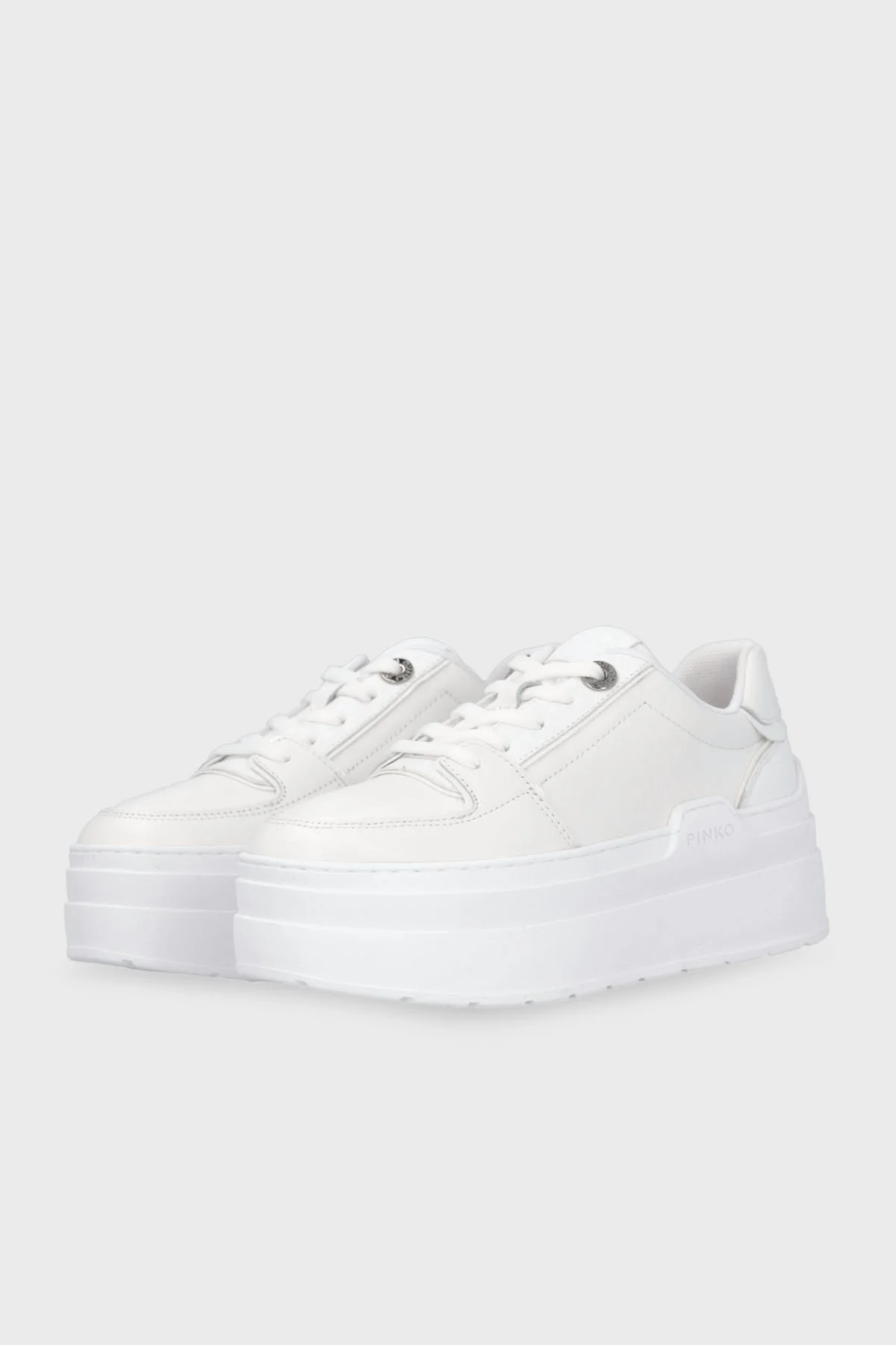 Pinko Platform Deri Sneaker Bayan Ayakkabı SS0007 P017 Z1B BEYAZ - 3
