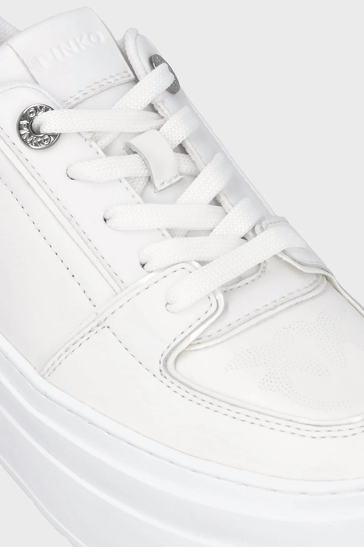 Pinko Platform Deri Sneaker Bayan Ayakkabı SS0007 P017 Z1B BEYAZ - 4