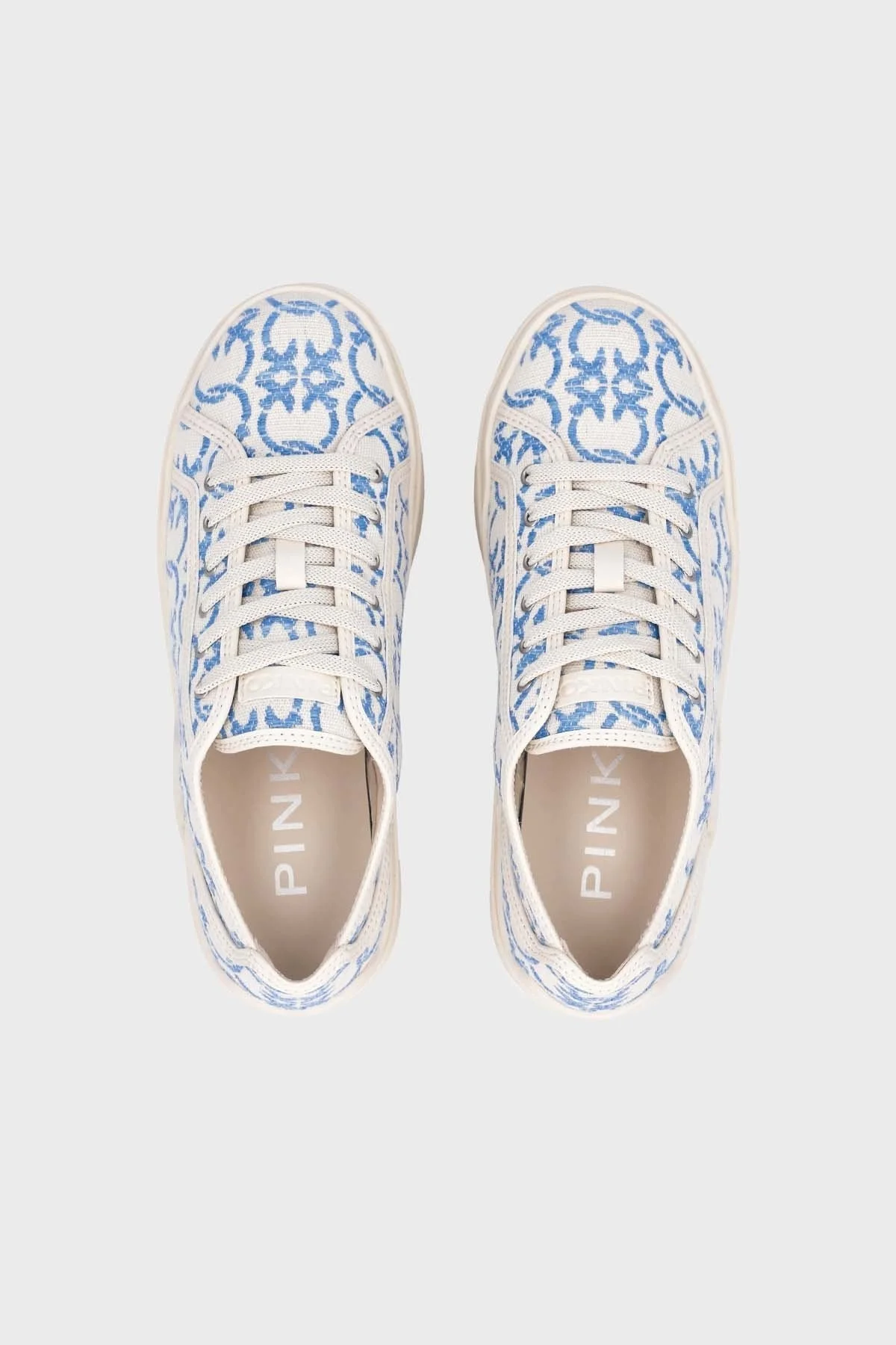 Pinko Platform Sneaker Bayan Ayakkabı SS0013 T006 E96 EKRU-MAVİ - 7