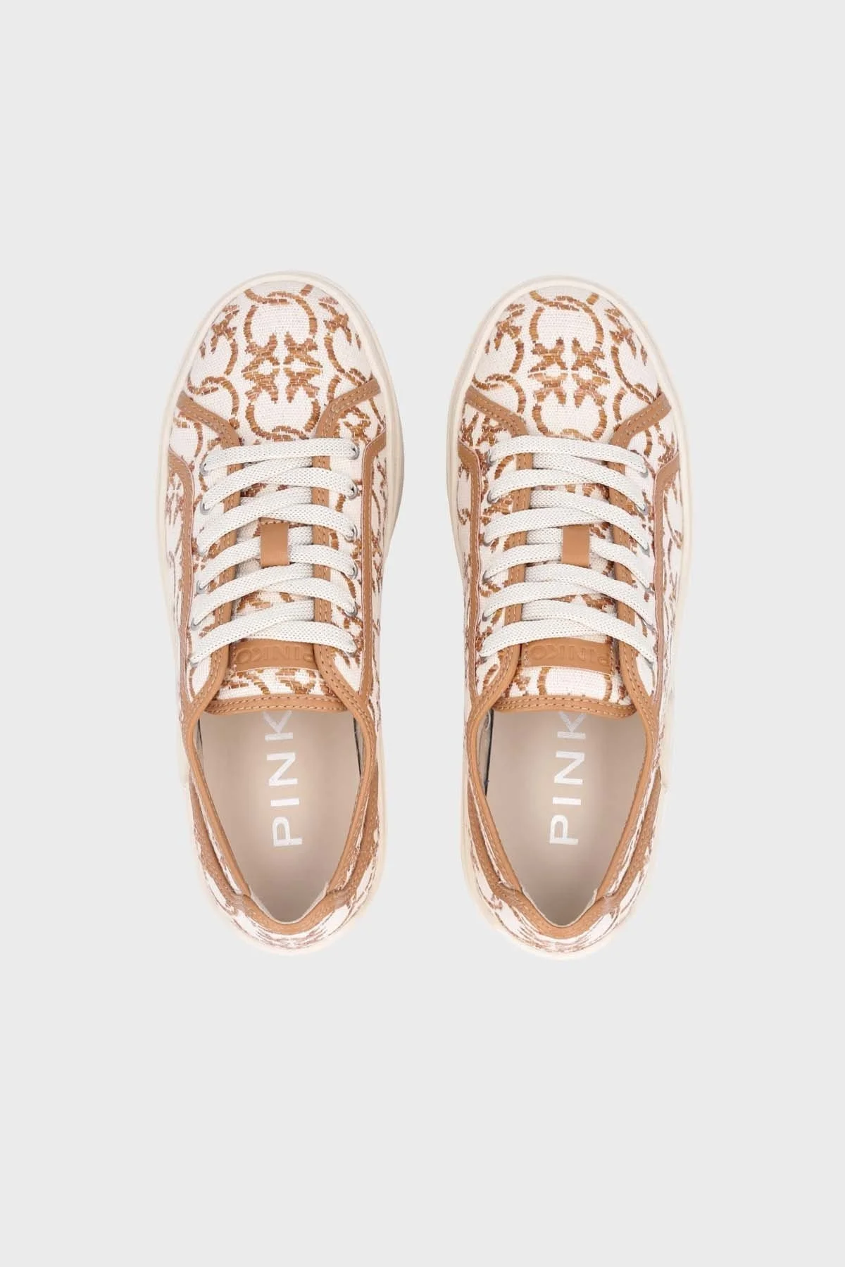 Pinko Platform Sneaker Bayan Ayakkabı SS0013T006N63 EKRU-KAHVE - 11